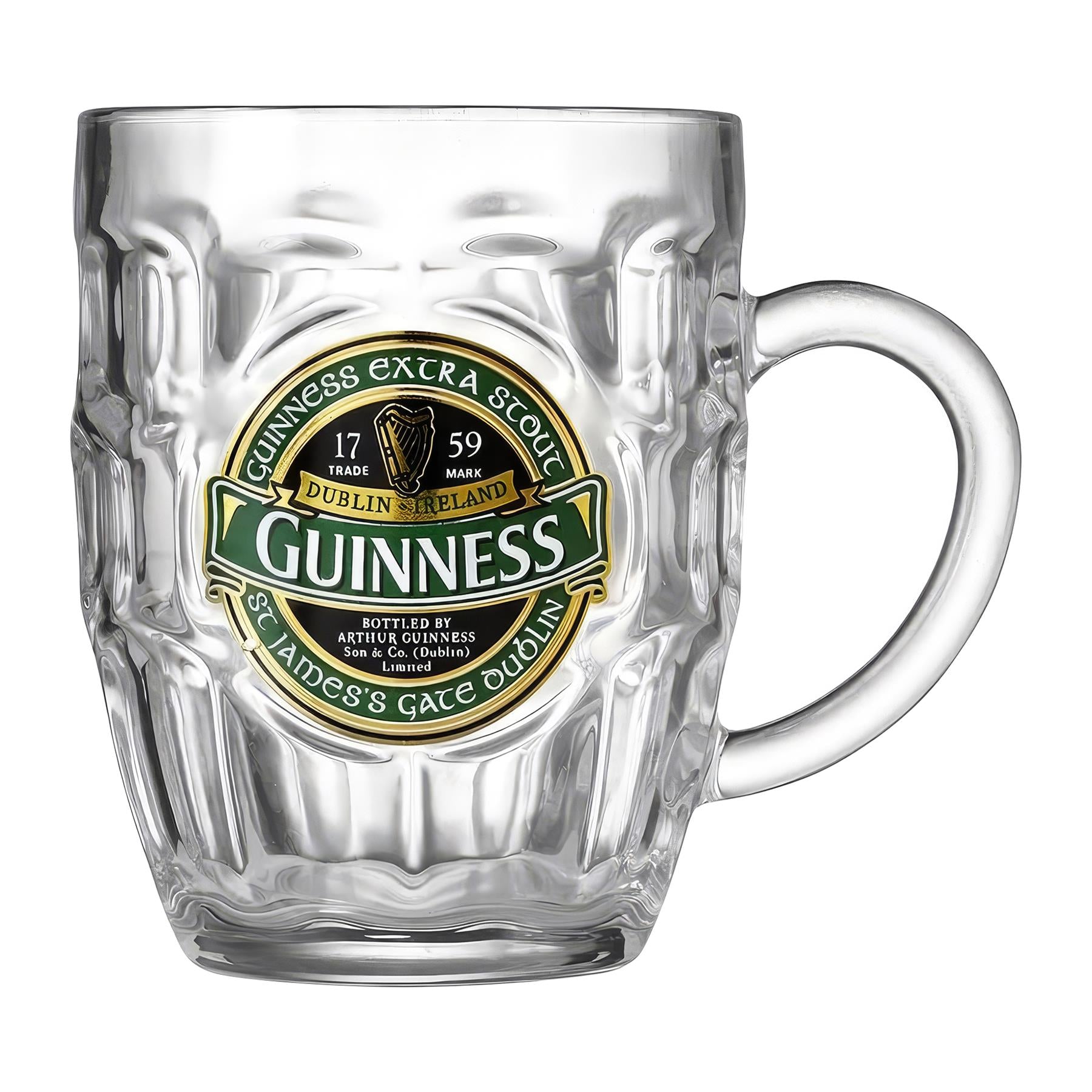 Guinness Ireland Dimpled Glass Tankard