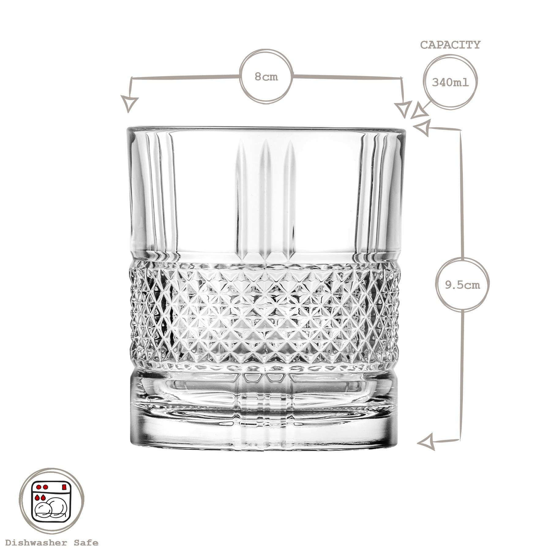 340ml Brillante DOF Whisky Glass