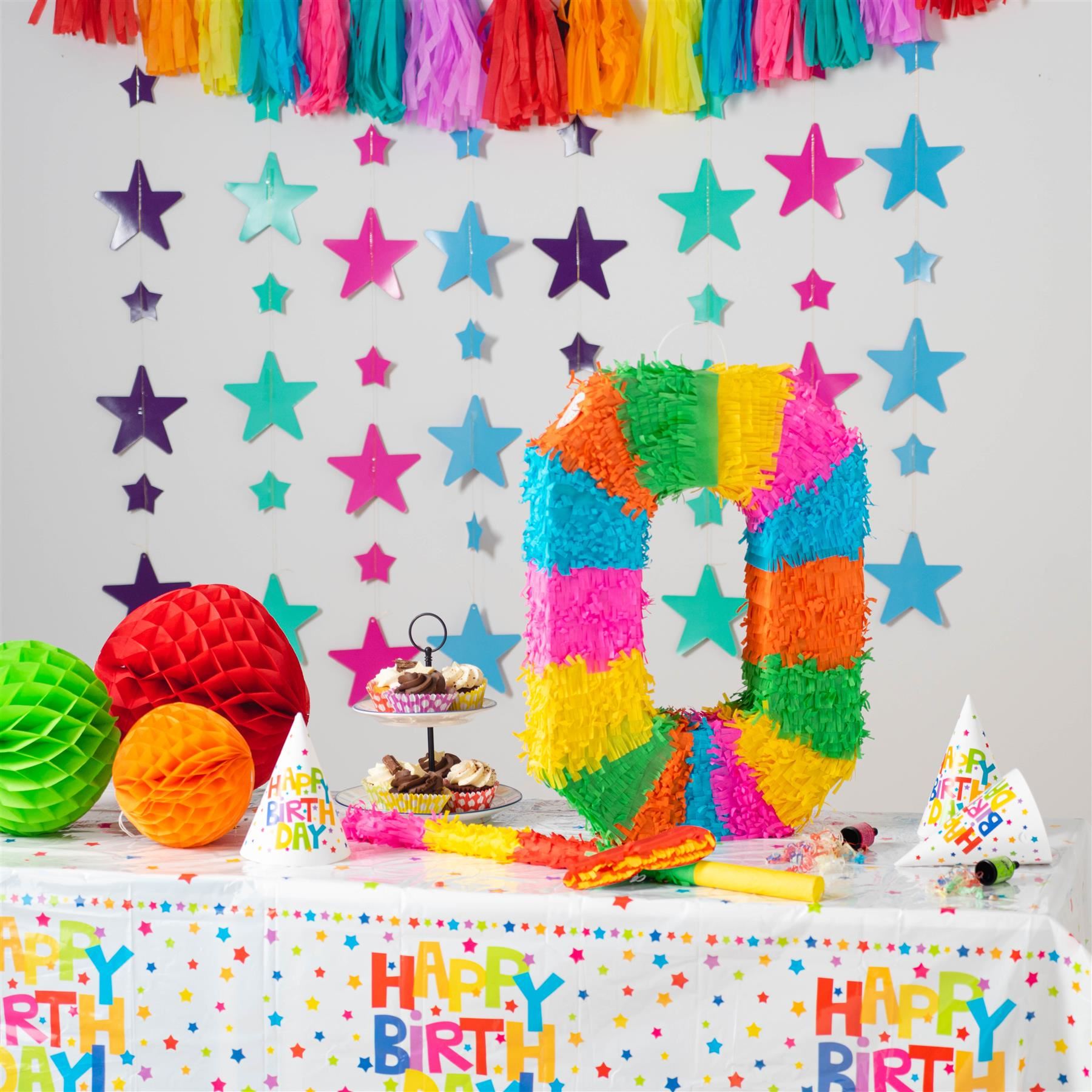 Number 0 Pop-Out Pinata with Blindfold - 35cm x 7.5cm x 50cm
