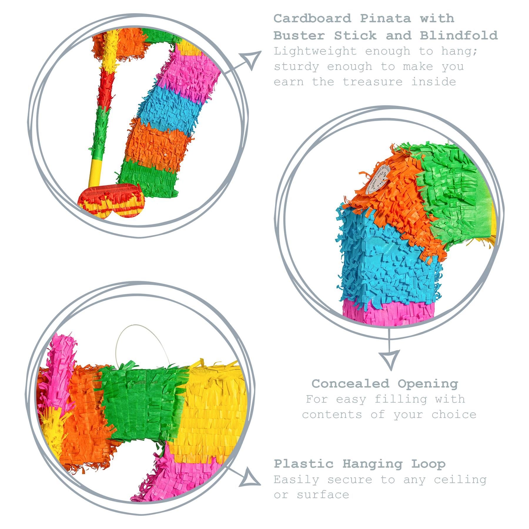 Number 7 Pop-Out Pinata with Blindfold - 35cm x 7.5cm x 50cm