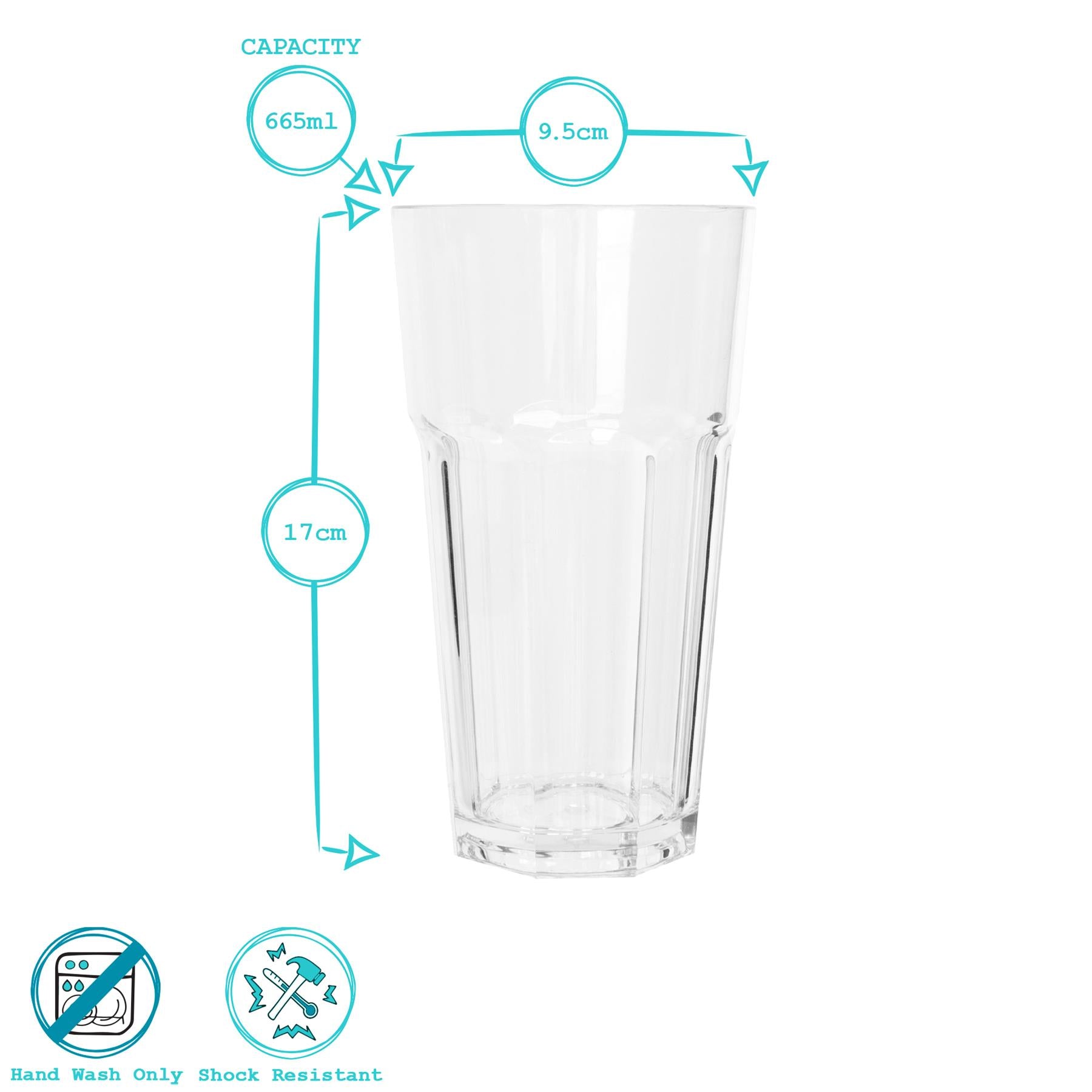 665ml Reusable Plastic Highball Glass