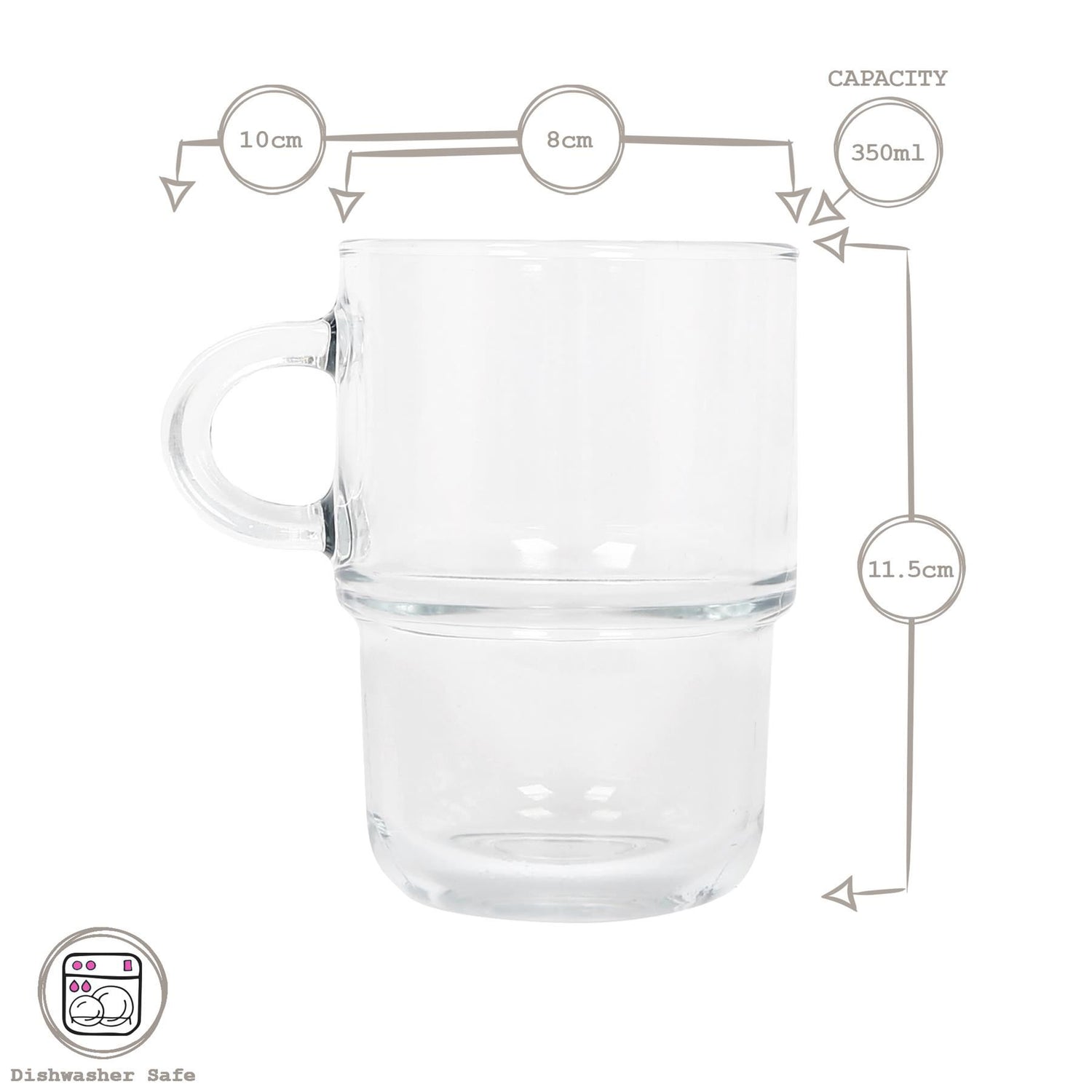 350ml Cozy Stacking Glass Coffee Cup