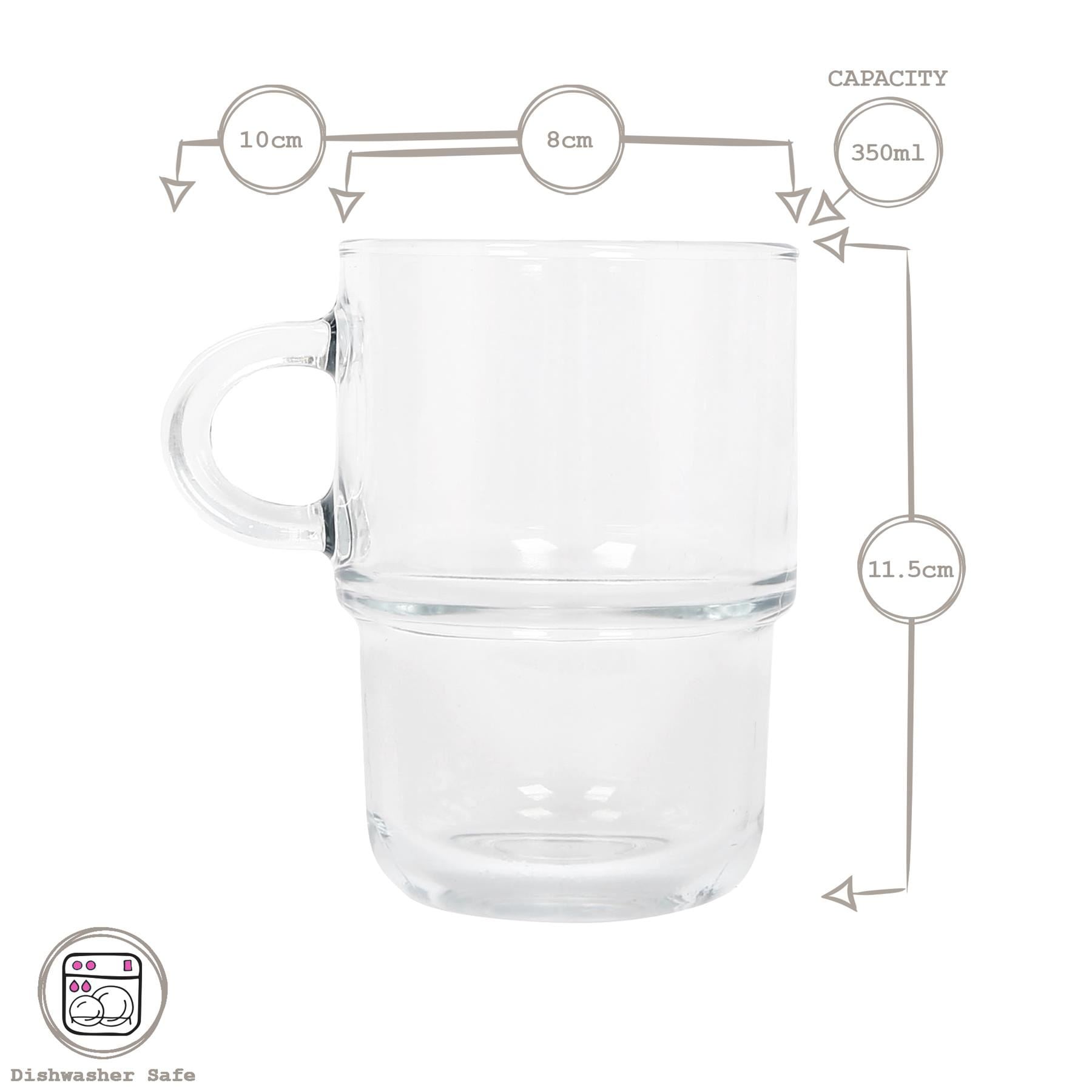 350ml Cozy Stacking Glass Coffee Cup