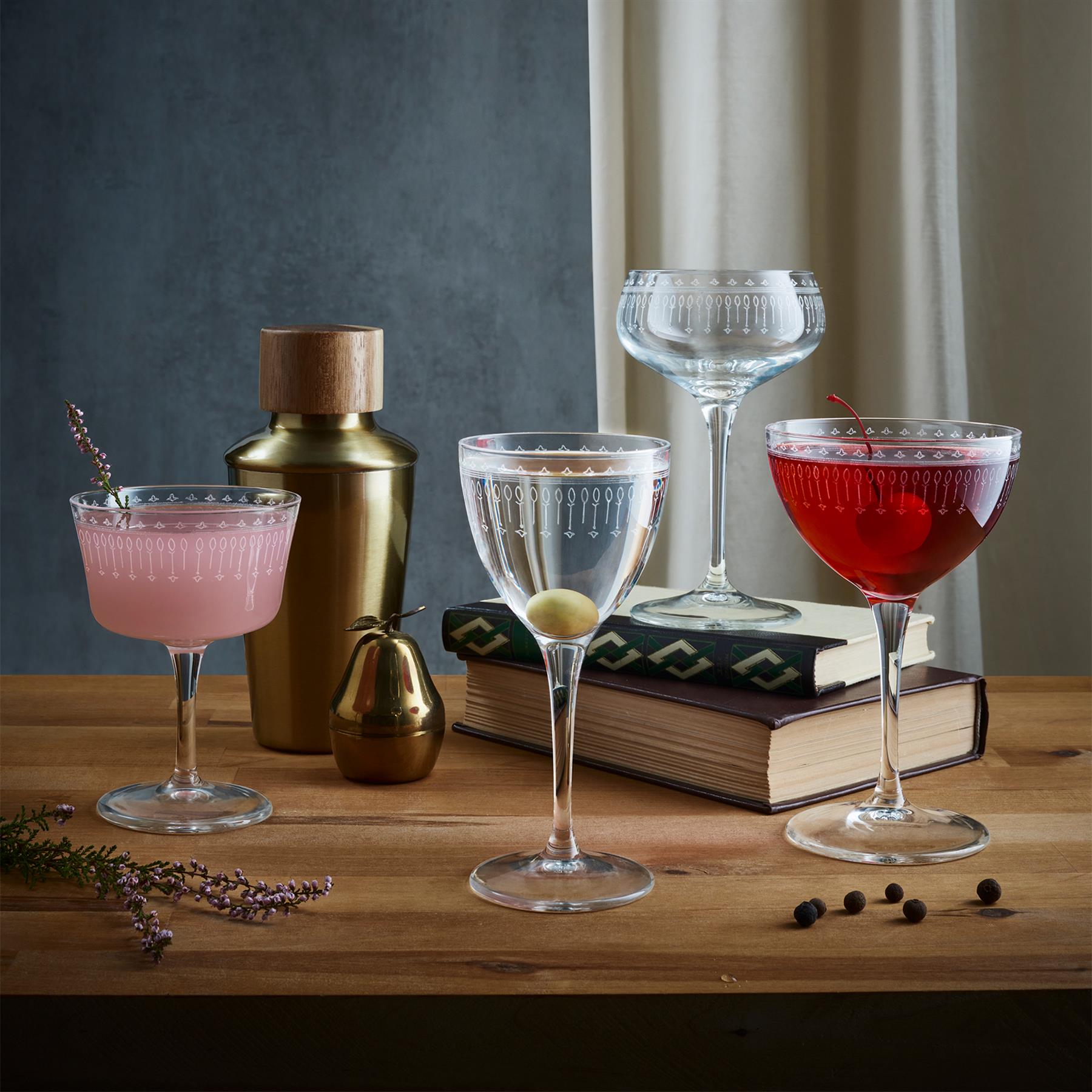 Art Deco 250ml Bartender Novecento Cocktail Glass
