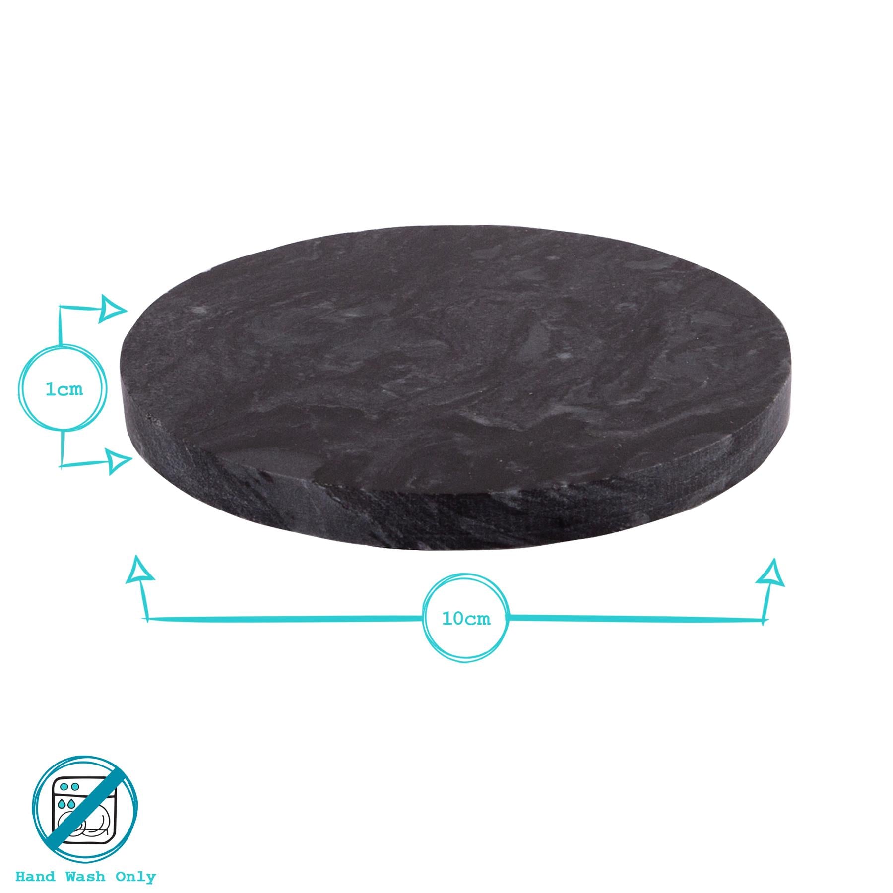 Round Marble Coaster - 10cm - Green