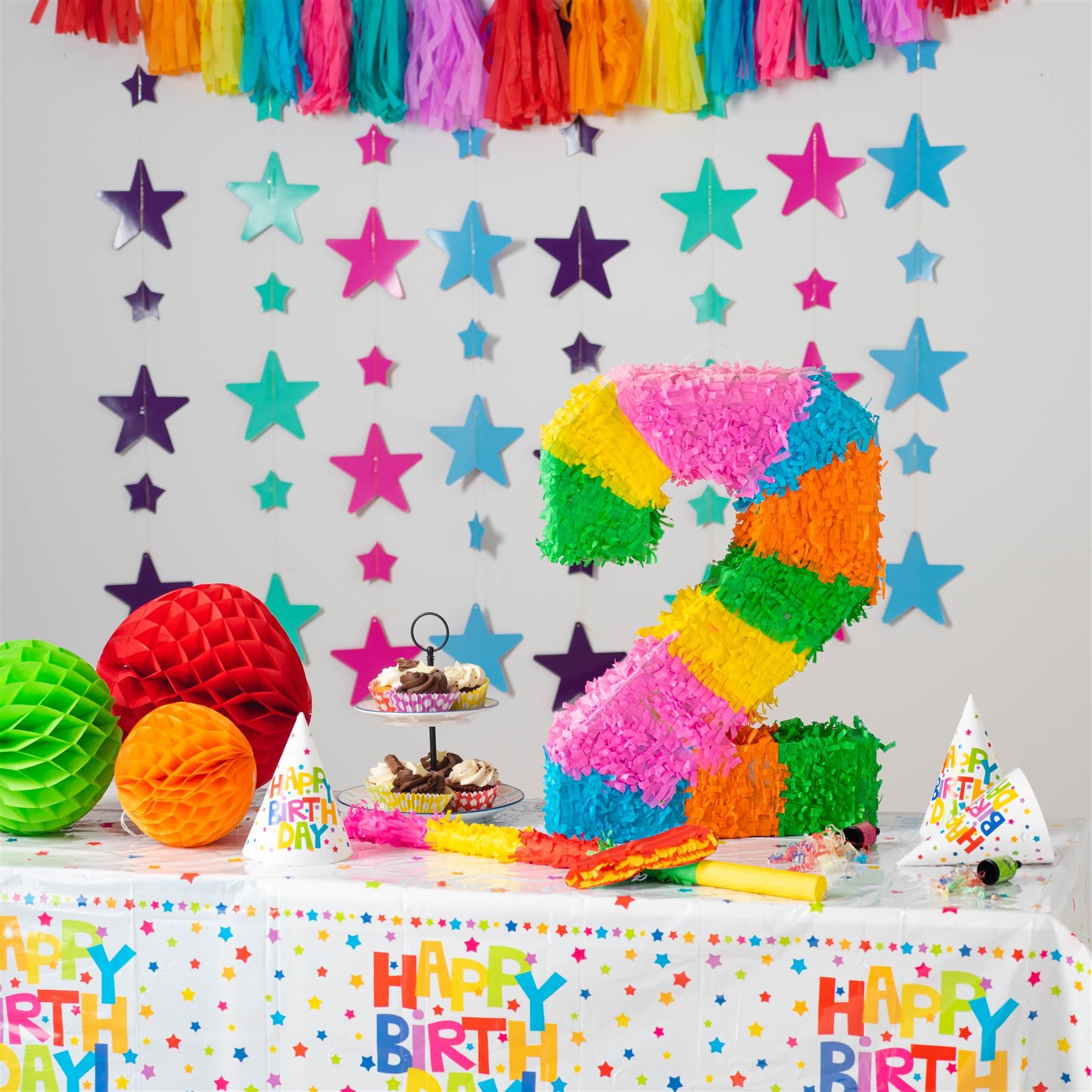 Number 2 Pop-Out Pinata with Blindfold - 35cm x 7.5cm x 50cm