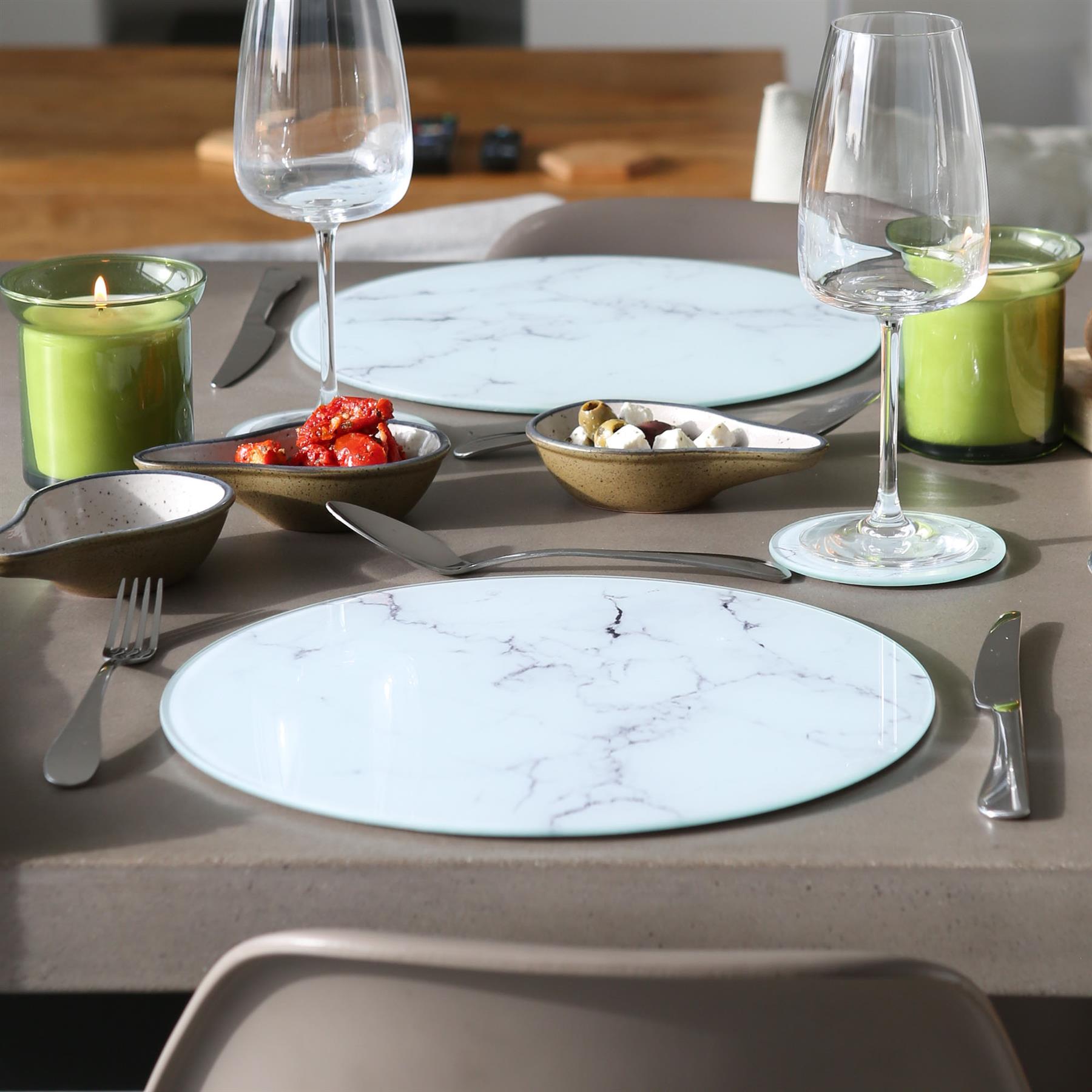 Round Glass Coaster - Marble