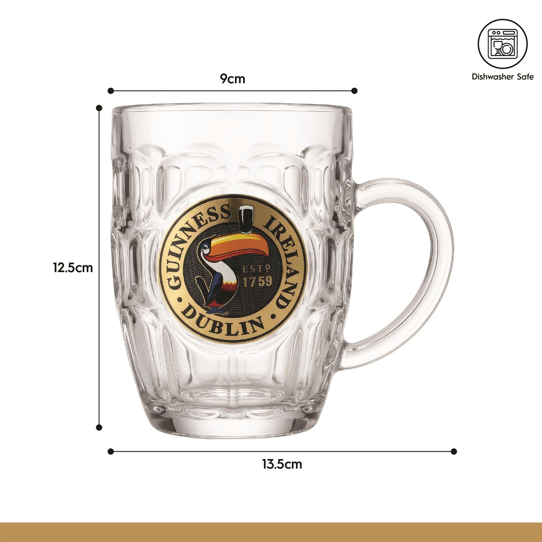 Guinness Toucan Dimpled Glass Tankard