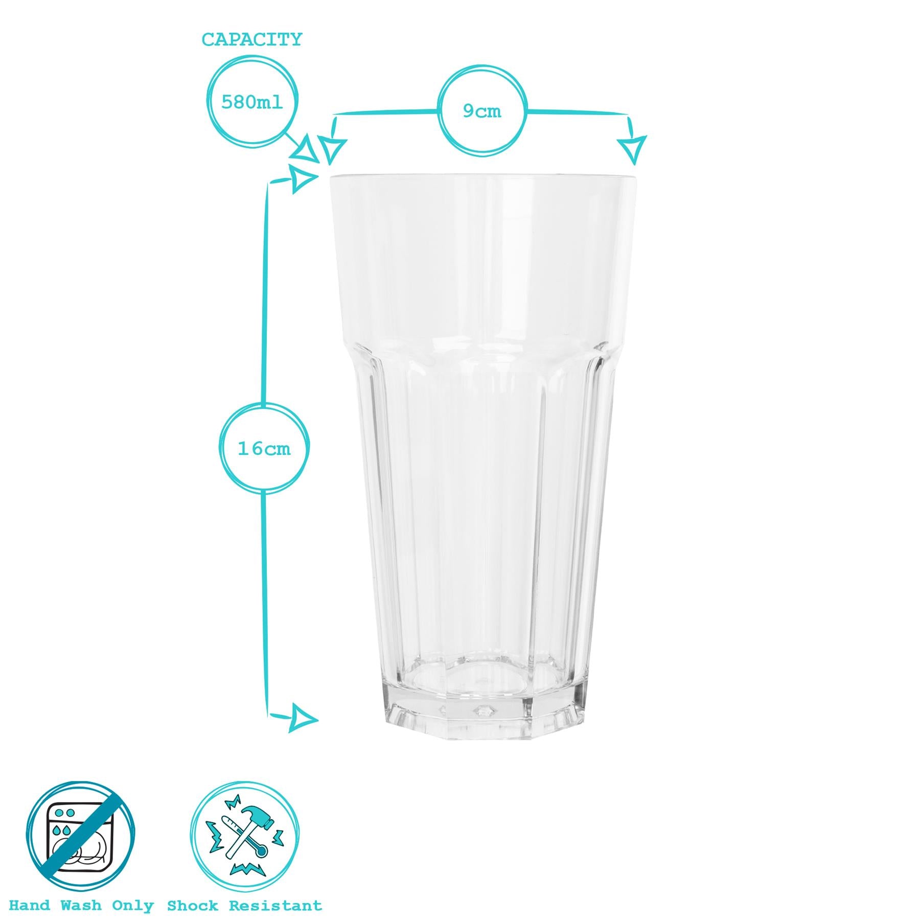 580ml Reusable Plastic Highball Glass