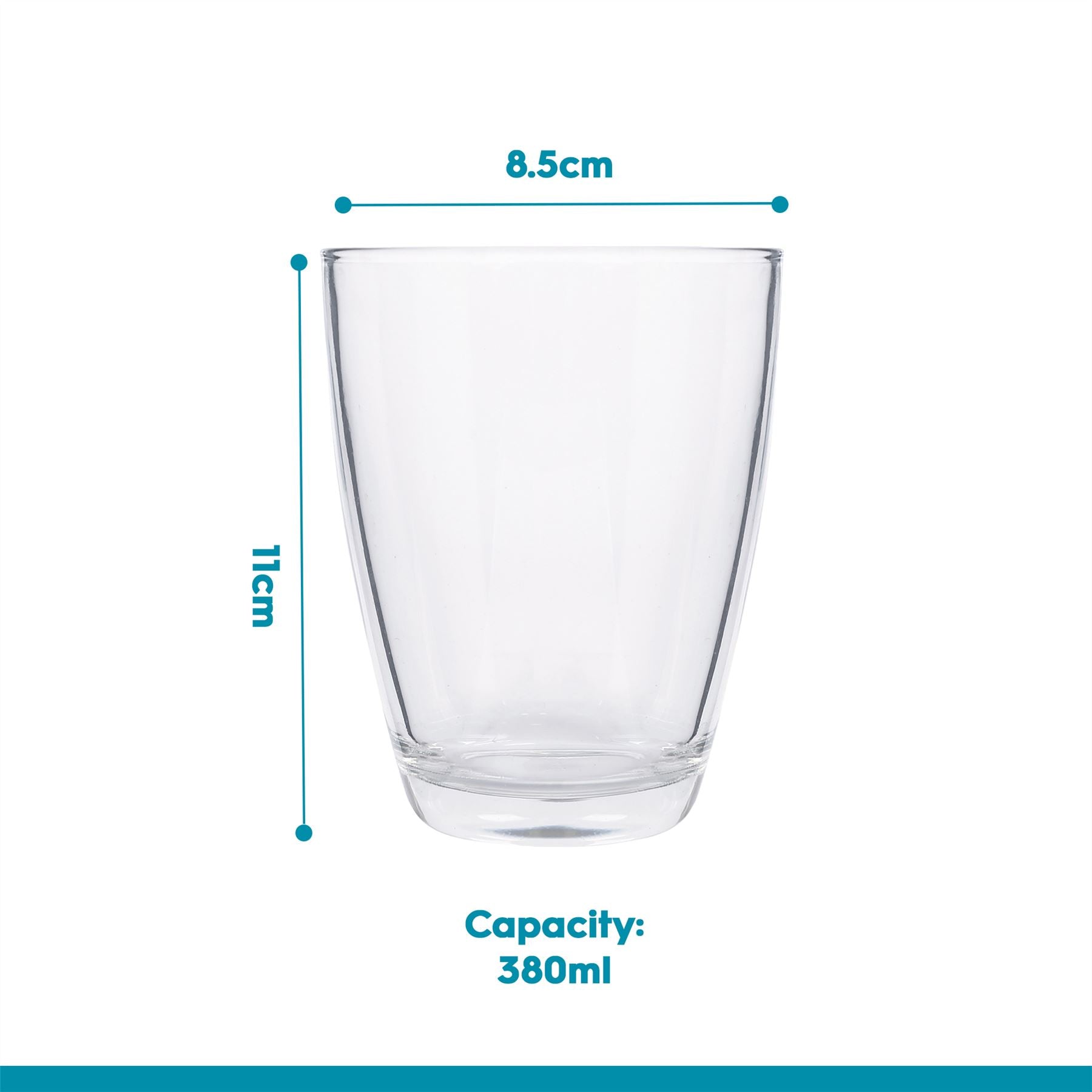 380ml Conical Glass Tumbler
