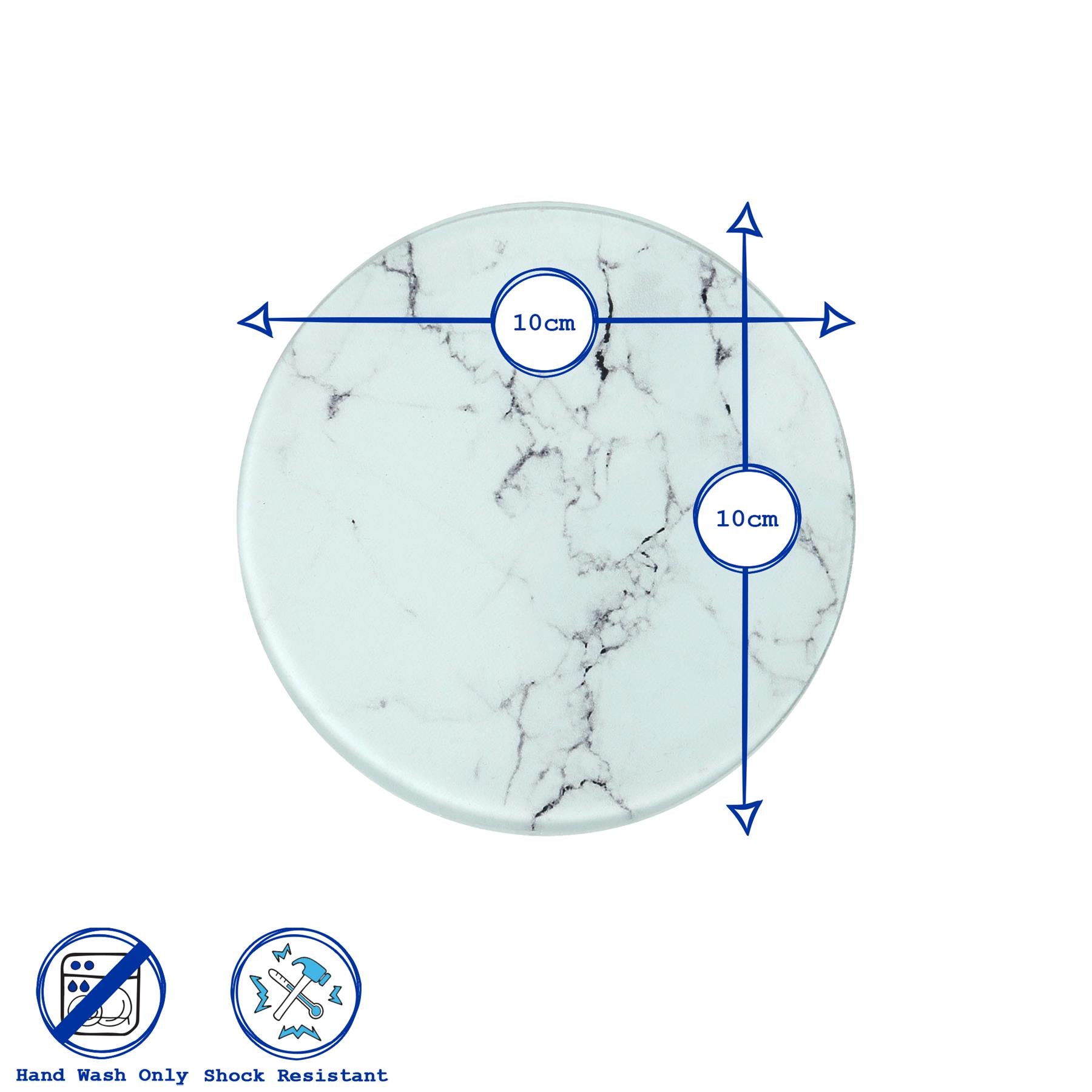 Round Glass Coaster - Marble