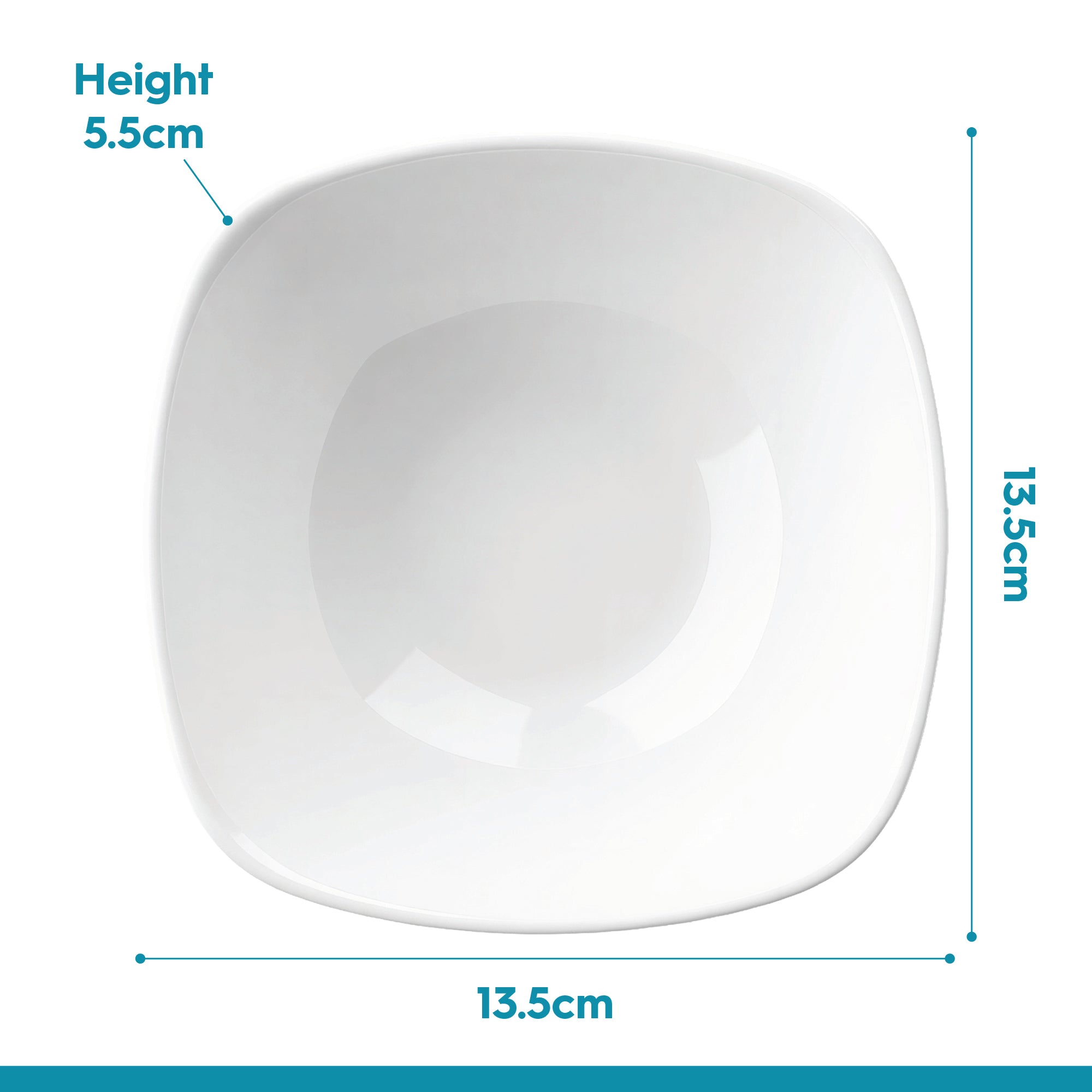 Square Opalware Snack Bowl - 13.5cm - White