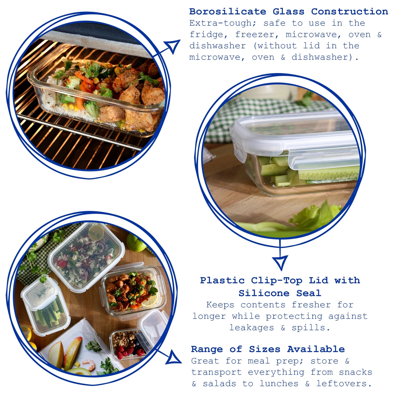 10pc Glass Food Storage Container Set with Lids