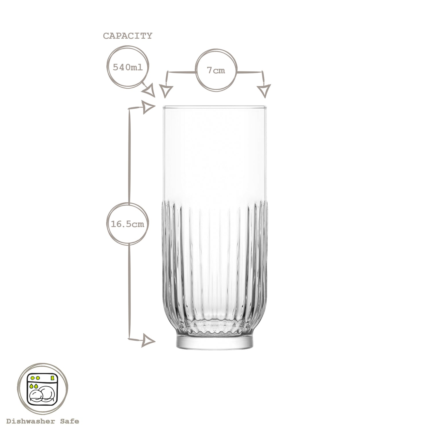 Tokyo Art Deco Highball Glass - 540ml