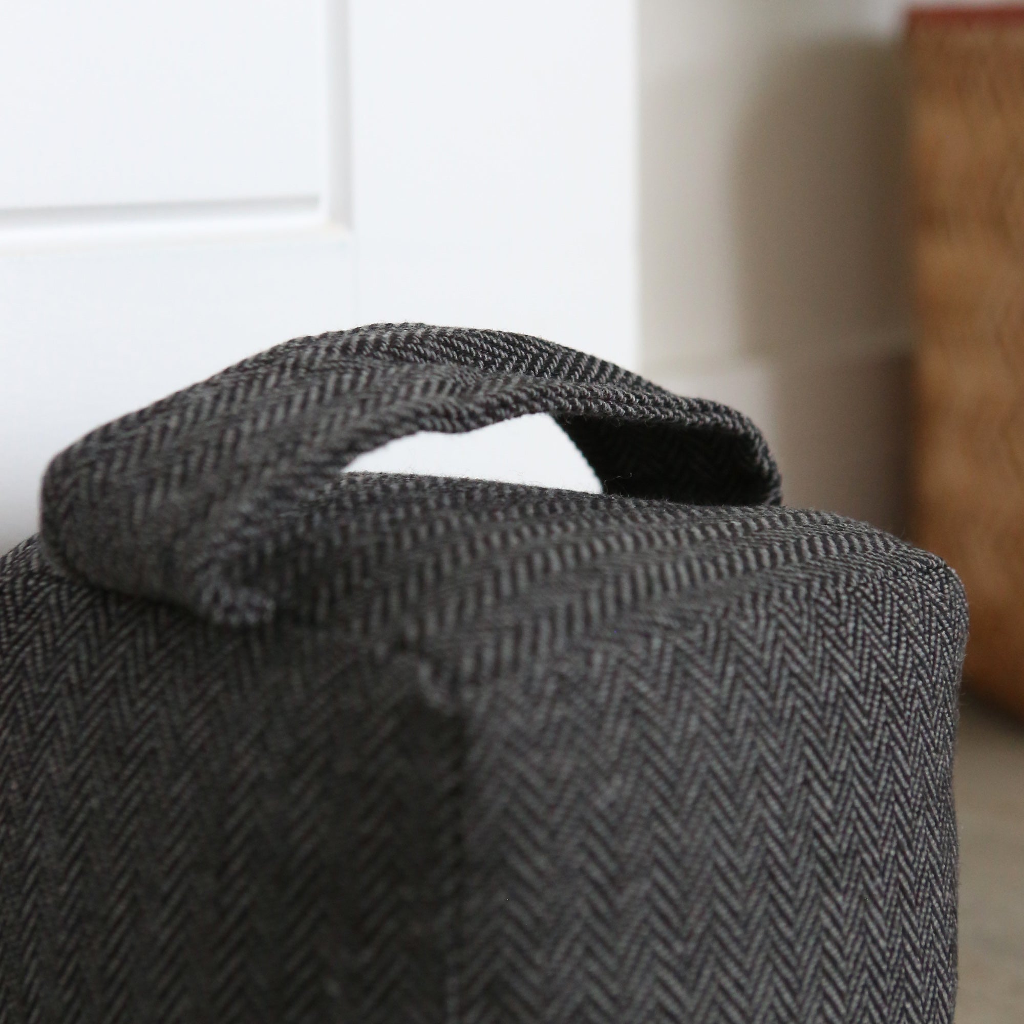 Fabric Door Stop - Grey Cube
