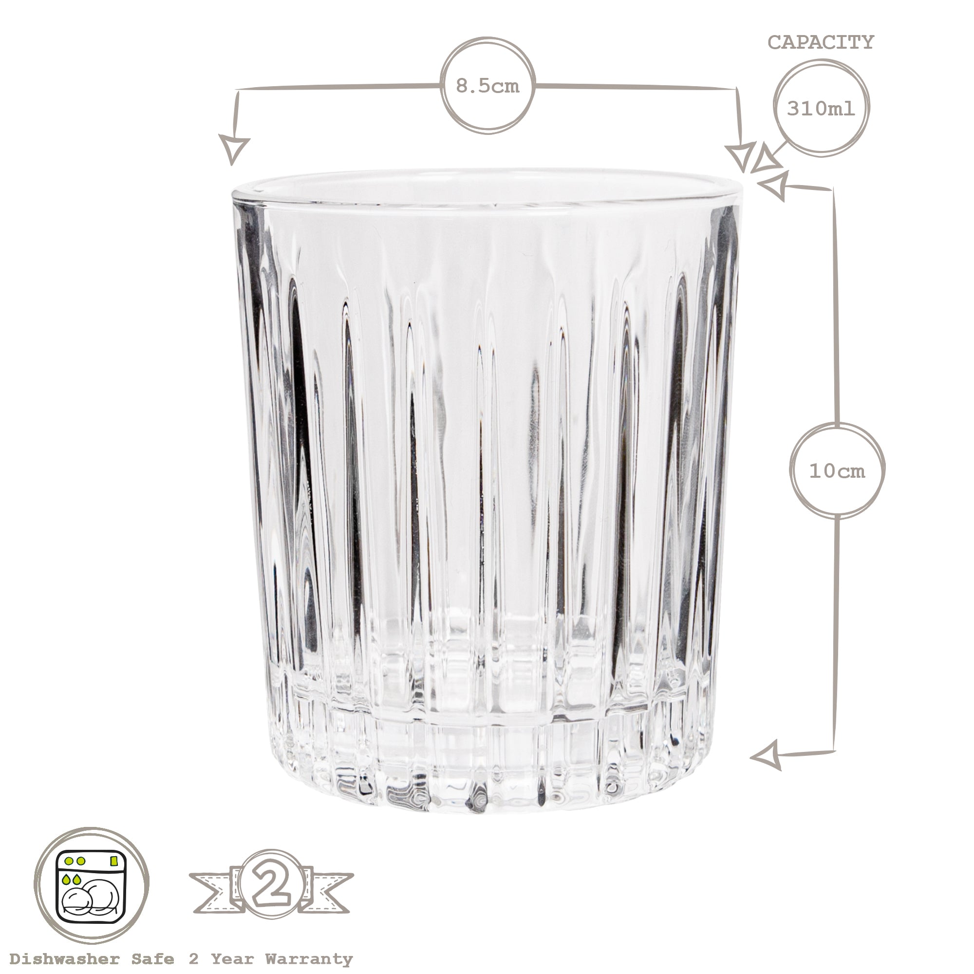 310ml Fluted Whisky Glass