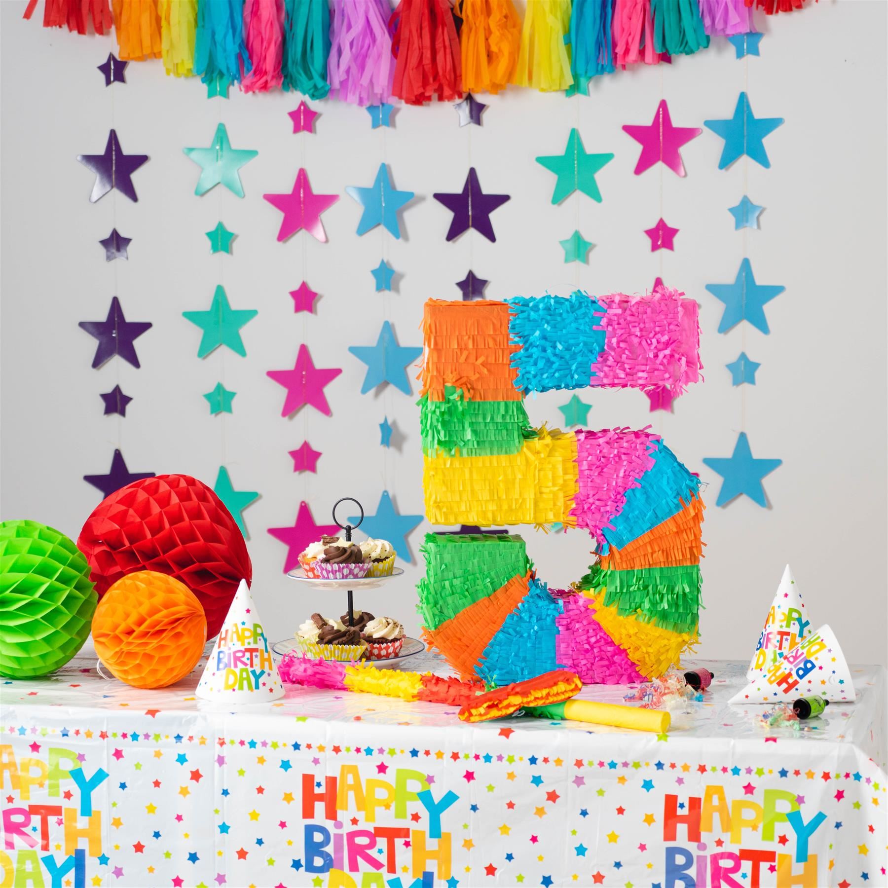 Number 5 Pop-Out Pinata with Blindfold - 35cm x 7.5cm x 50cm