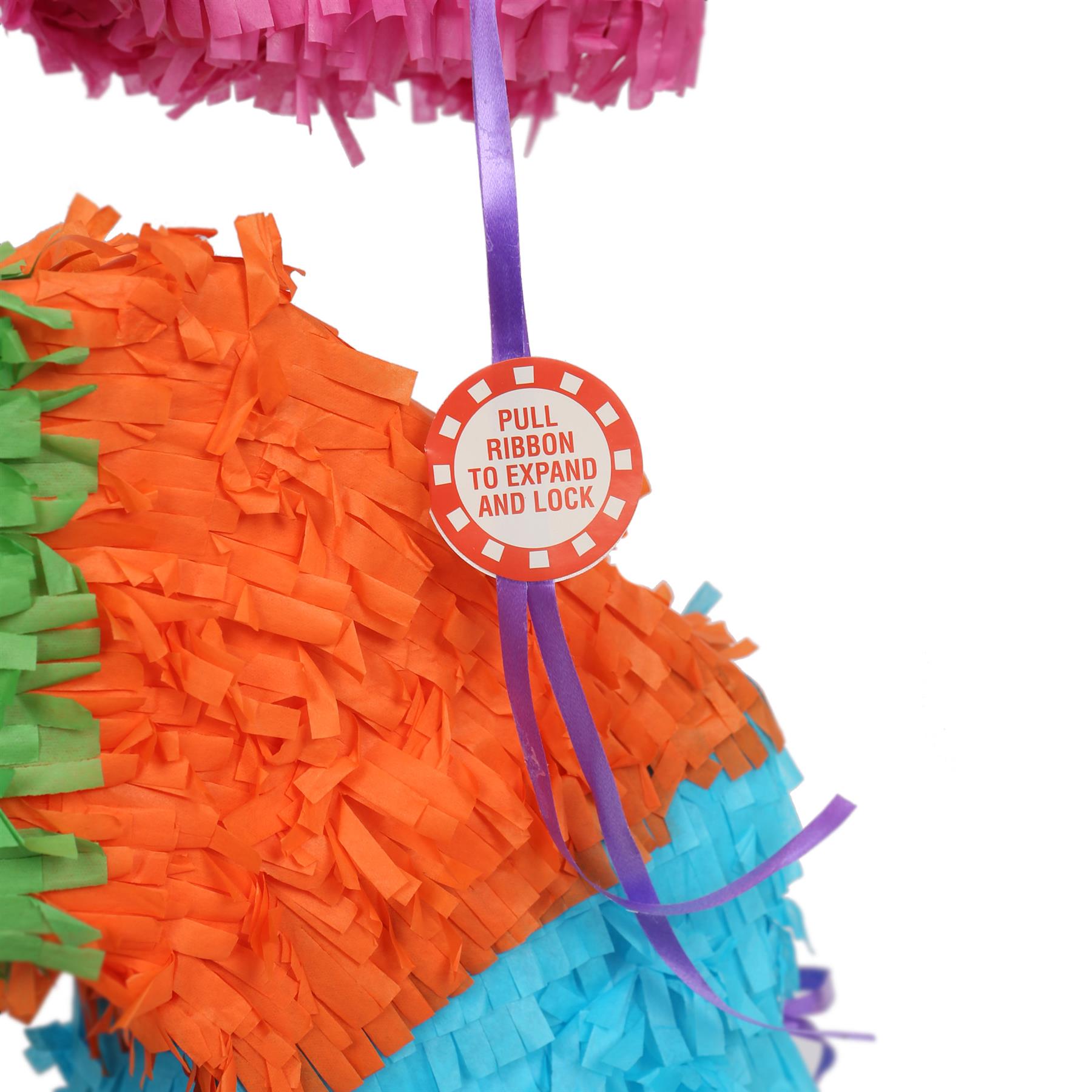 Number 6 Pop-Out Pinata with Blindfold - 35cm x 7.5cm x 50cm
