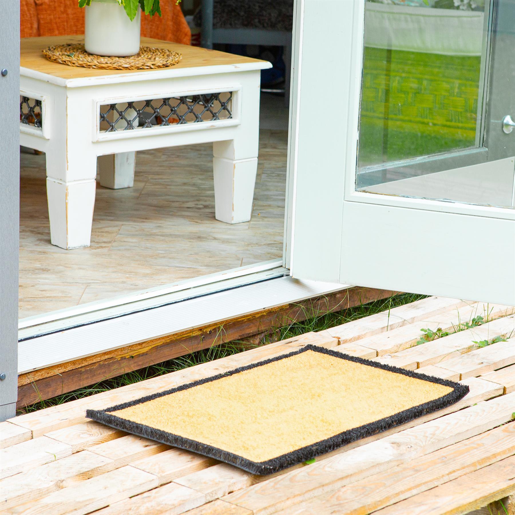 Coir Door Mat - 75cm x 45cm - Black Border
