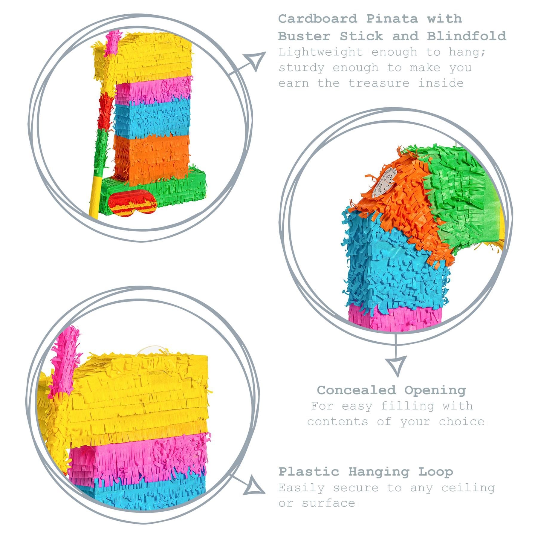 Number 1 Pop-Out Pinata with Blindfold - 35cm x 7.5cm x 50cm