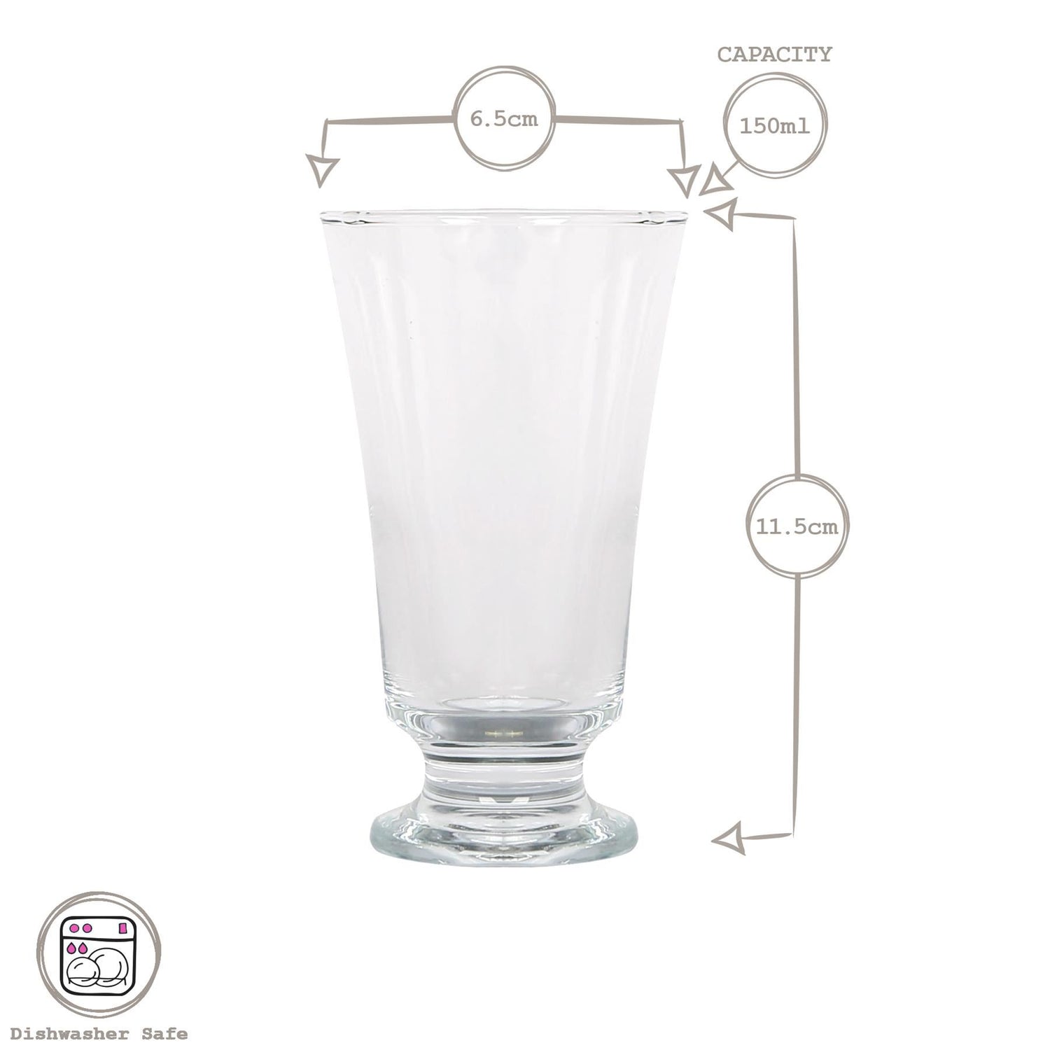 150ml Troya Glass Footed Tumbler