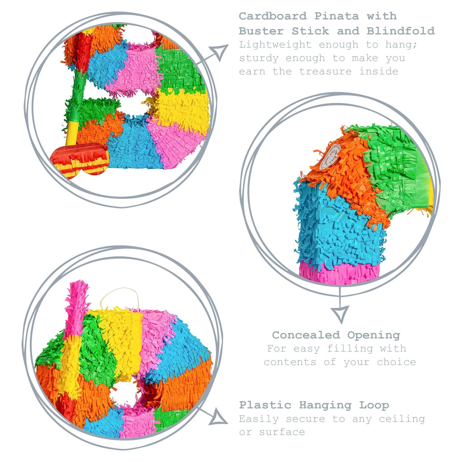 Number 9 Pop-Out Pinata with Blindfold - 35cm x 7.5cm x 50cm