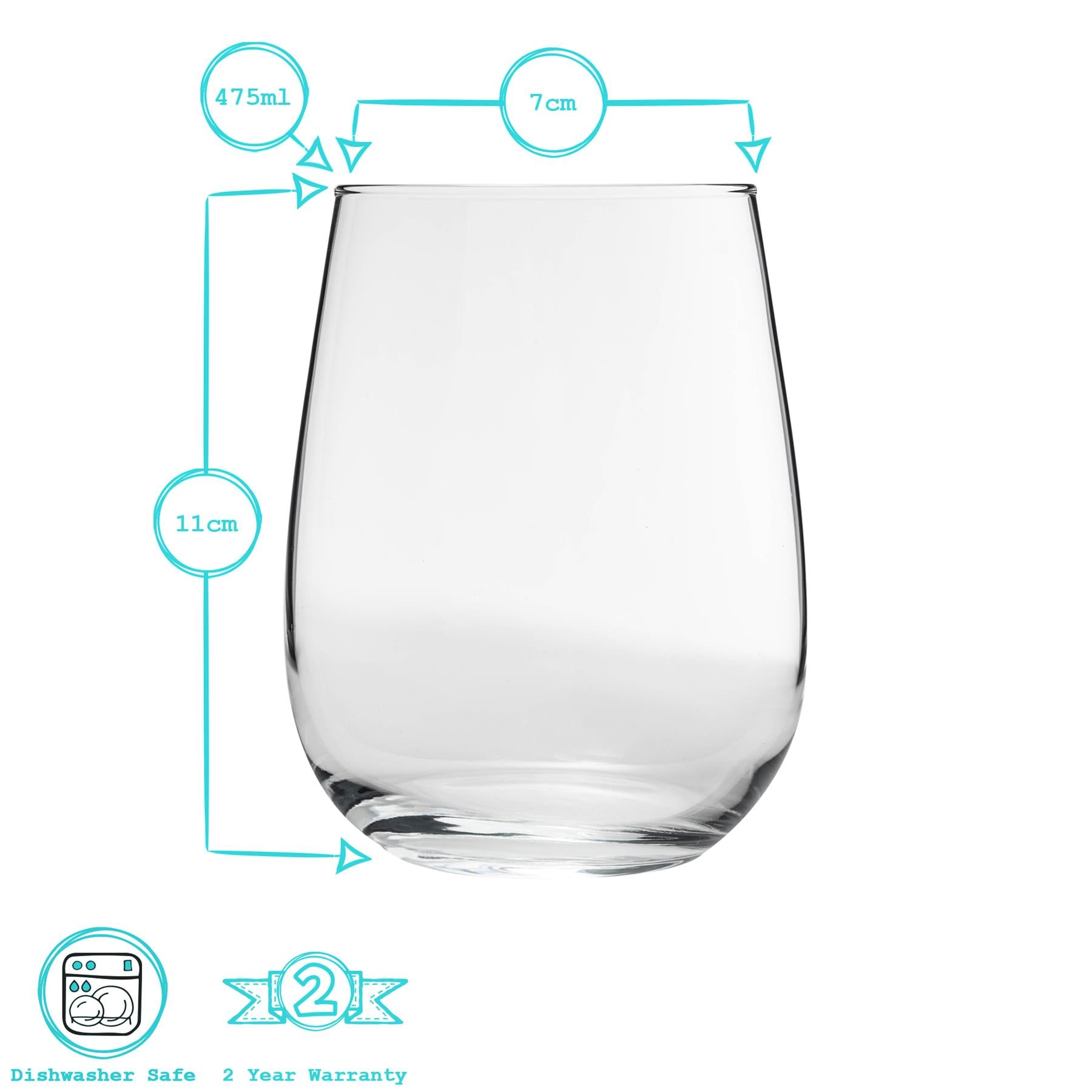 475ml Corto Stemless Red Wine Glass