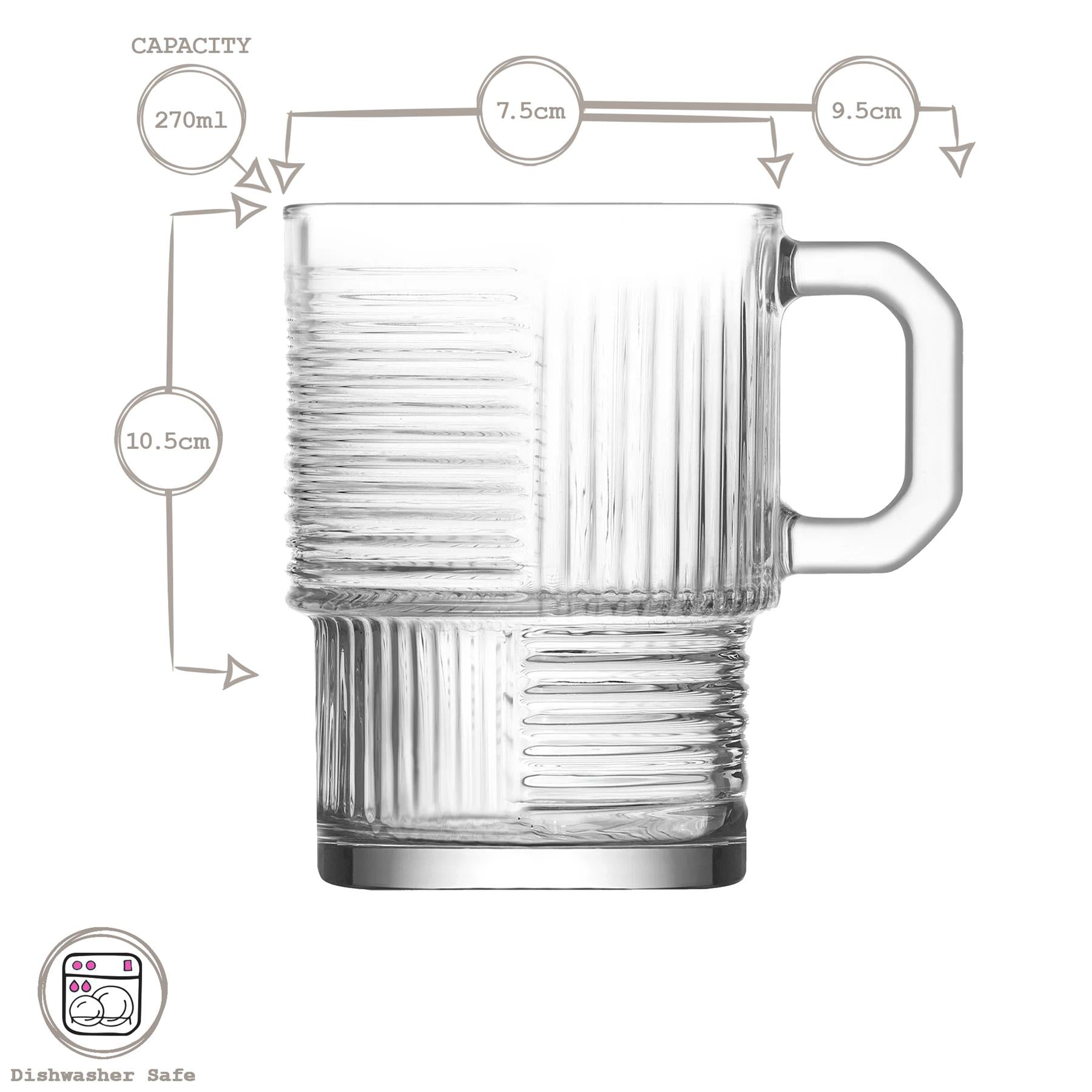 270ml Helen Stacking Glass Coffee Cup