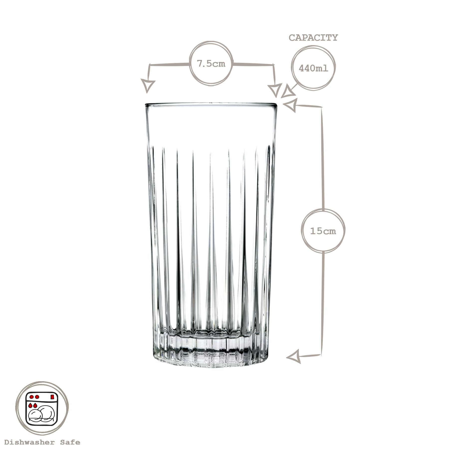 4 Piece 370ml Mixology Highball Glass Set