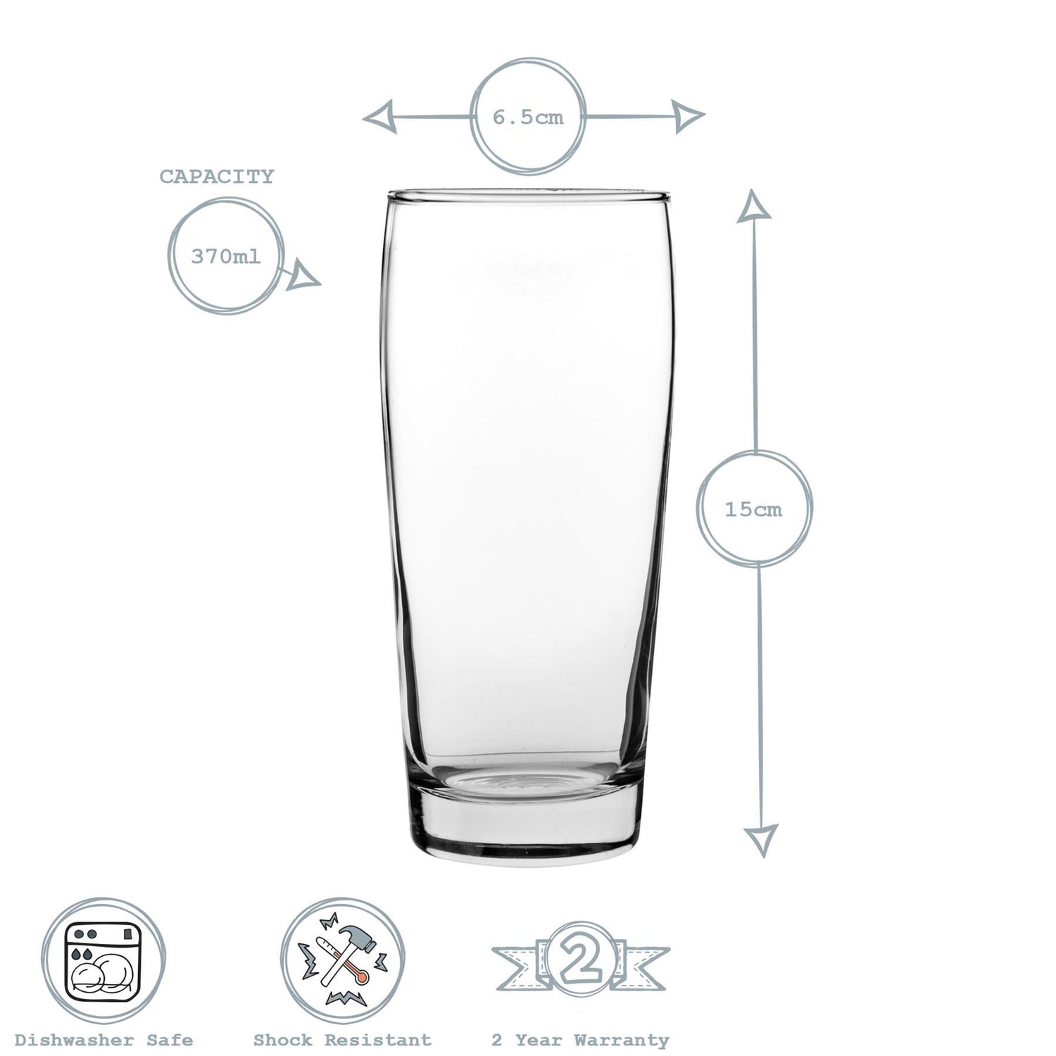 Bardi Classic Beer Glass - 370ml