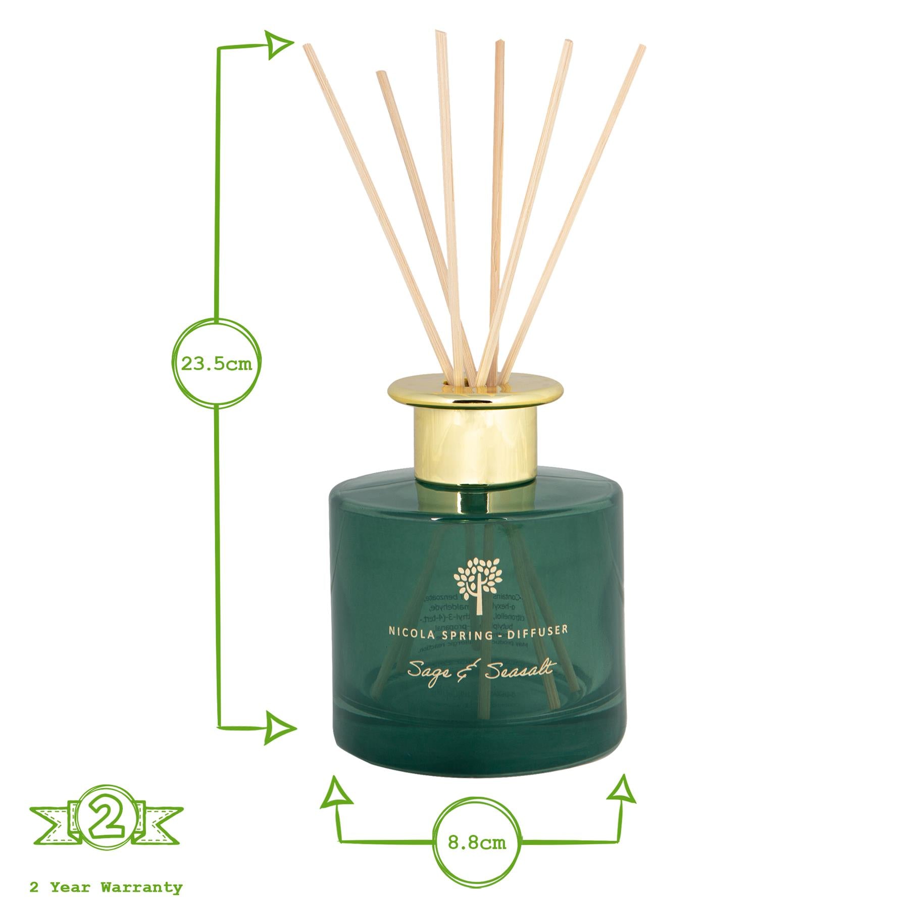 200ml Wild Sage & Seasalt Glass Reed Diffuser