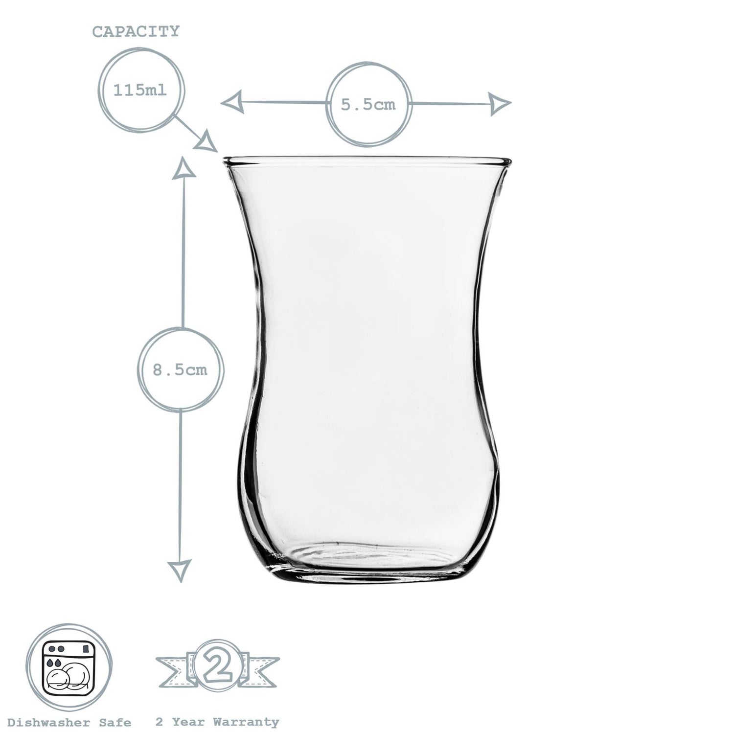 Klasik Turkish Tea Glass - 115ml