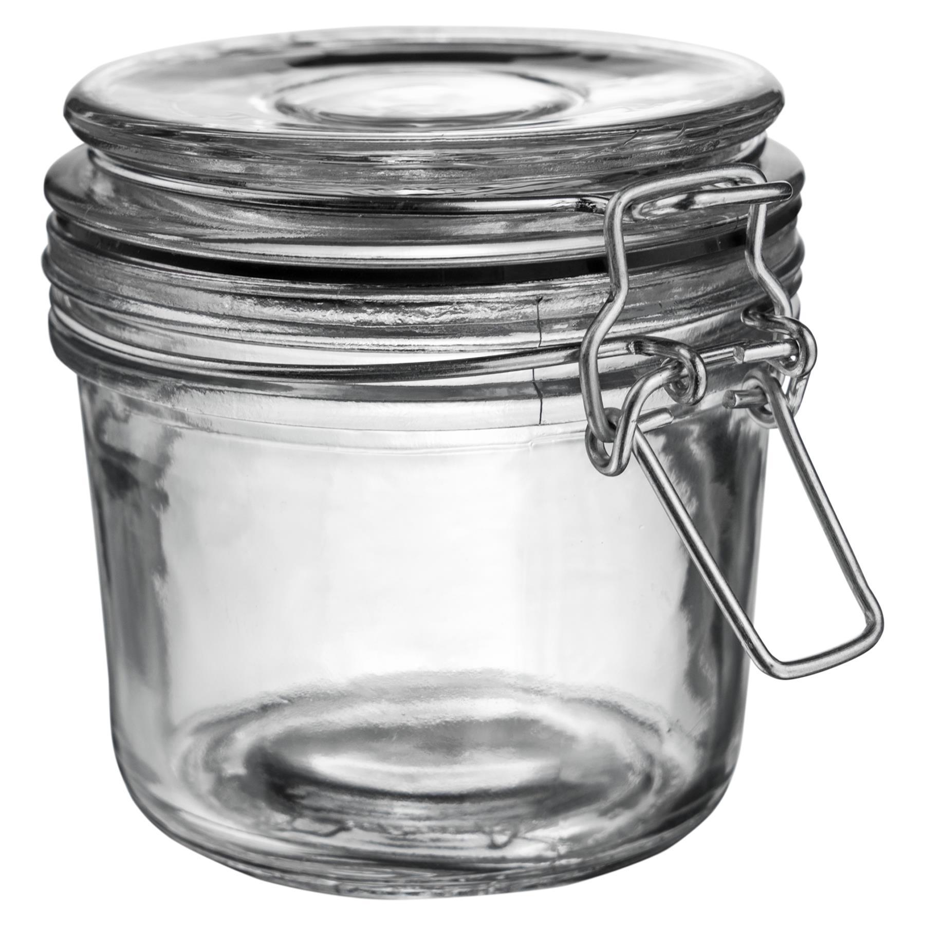 Argon Tableware Glass Storage Jar - 350ml - Black Seal