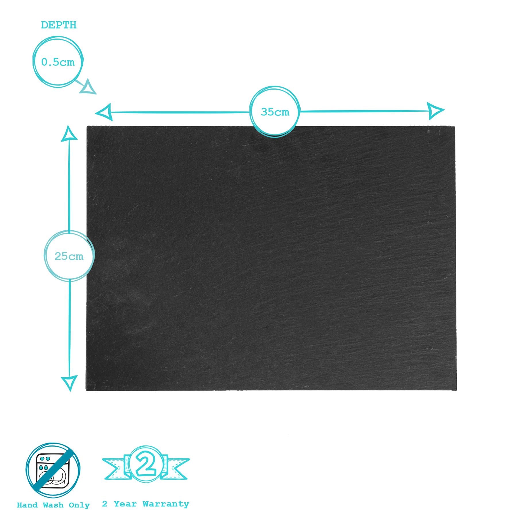 Linea Rectangular Slate Placemat - 35 x 25cm