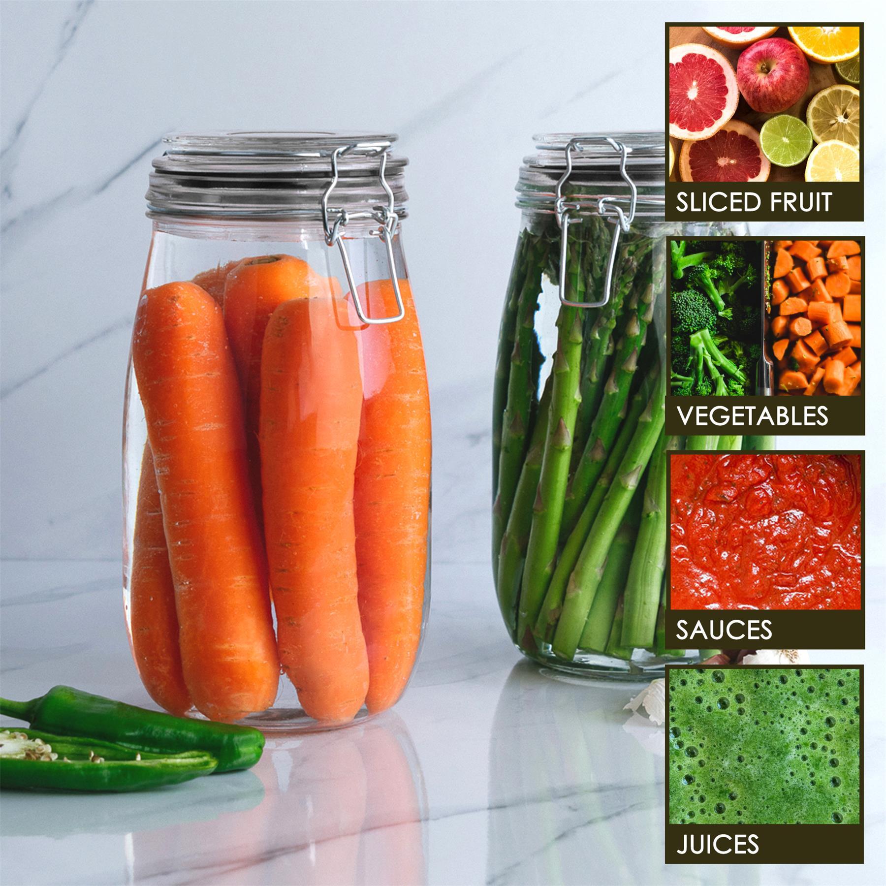 Glass Storage Jar - 1.5L - Black Seal