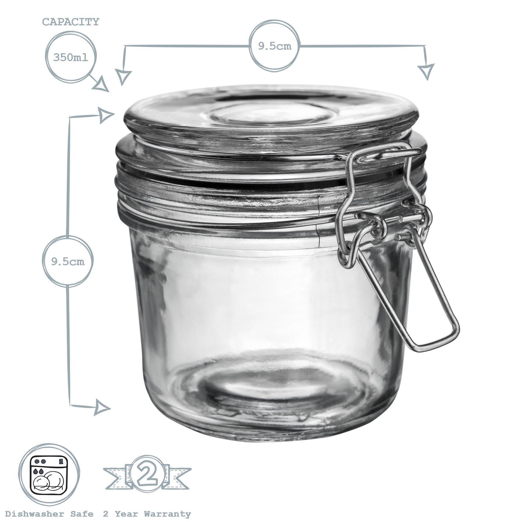Glass Storage Jar - 350ml - Black Seal