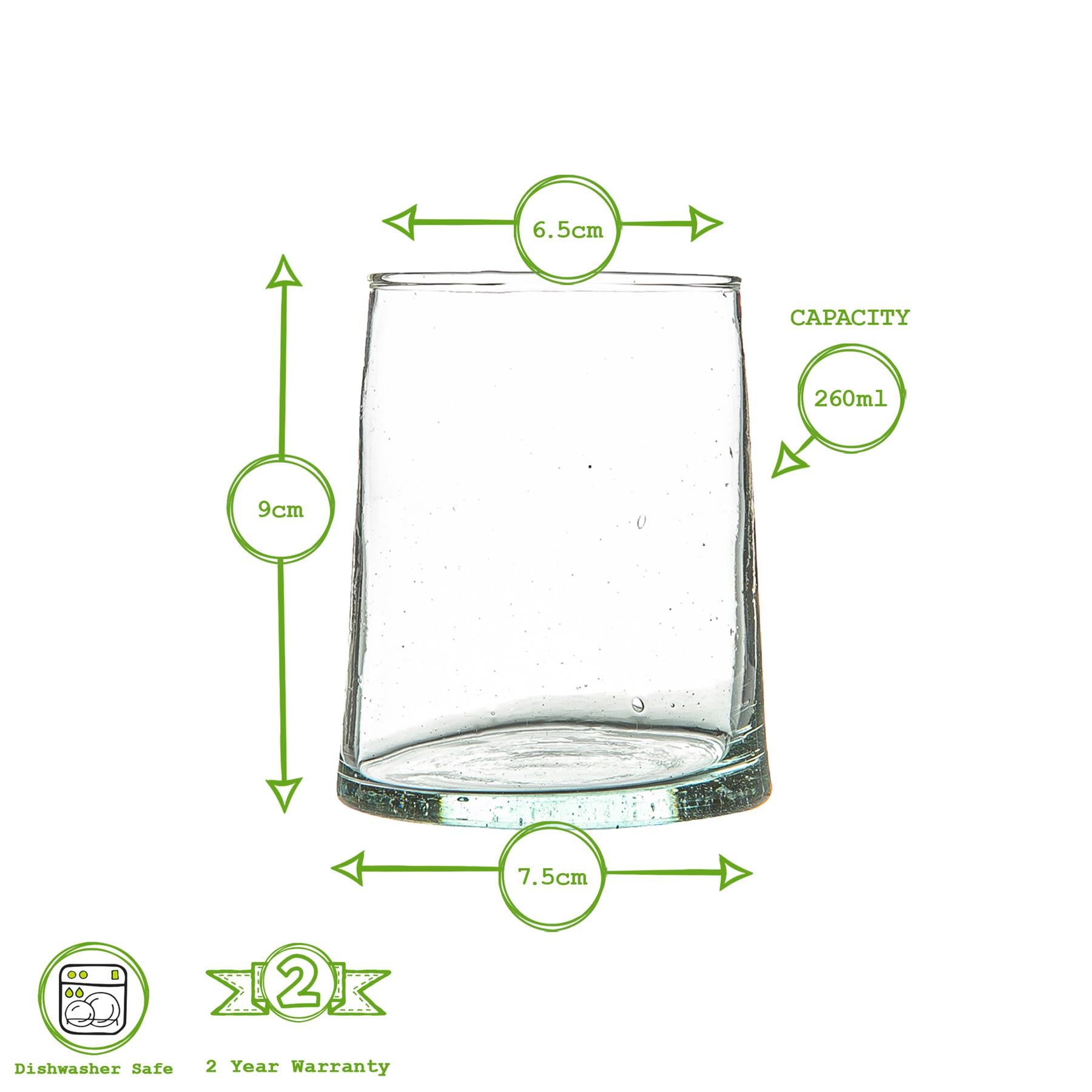 Merzouga Recycled Tumbler Glass - 260ml - Clear