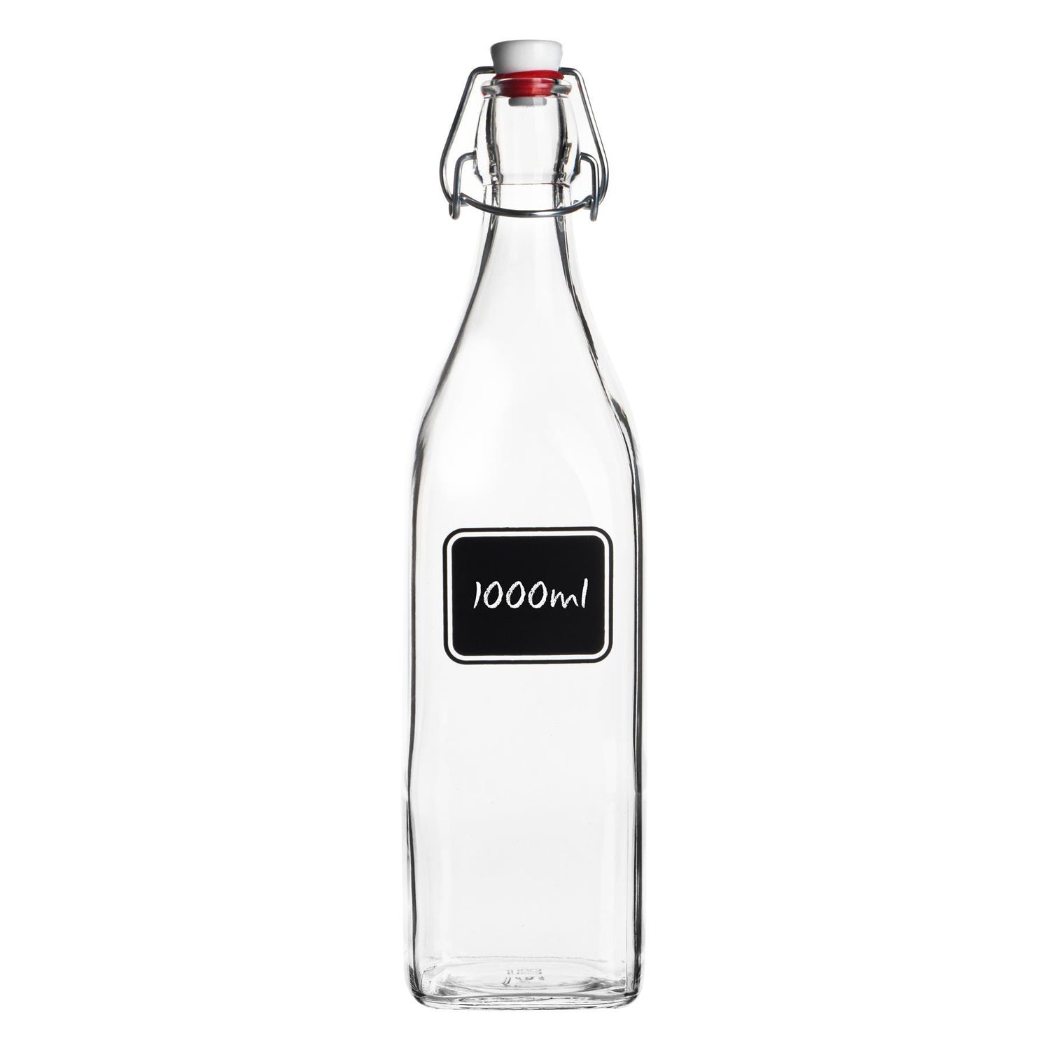 Bormioli Rocco Lavagna Glass Swing Top Bottle with Chalkboard Label - 1L