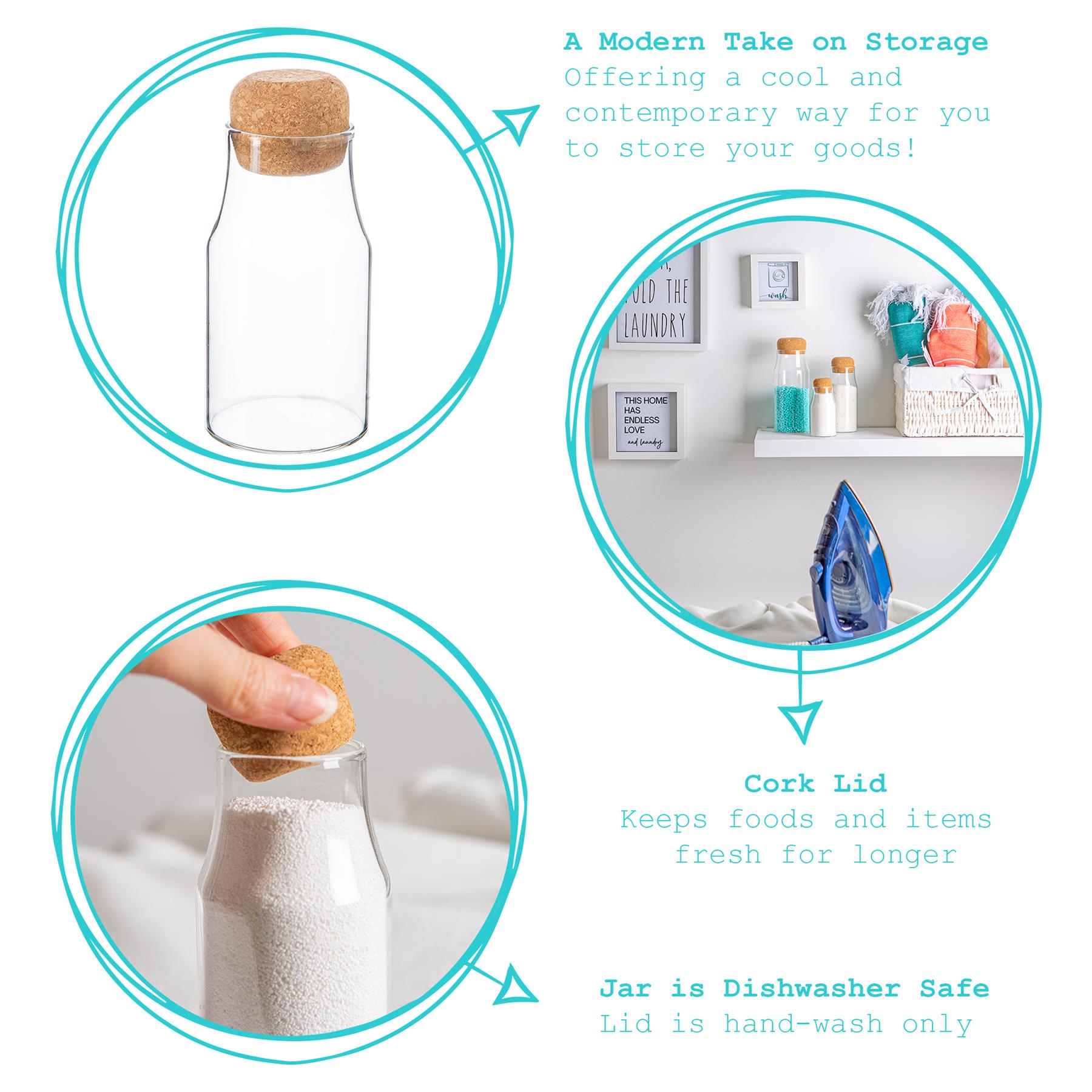 Glass Storage Bottle with Cork Lid - 180ml