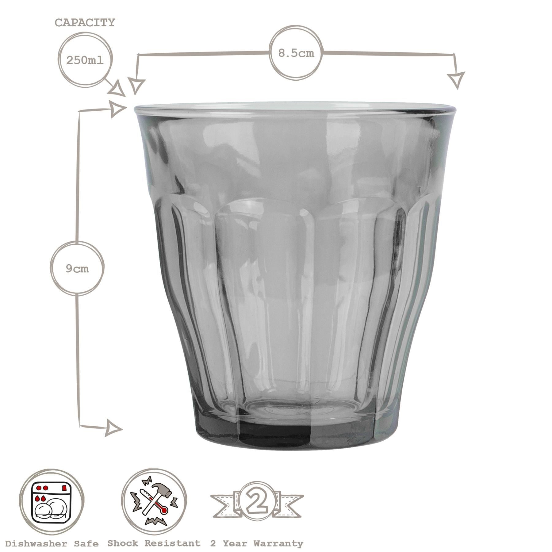 Multicolour 250ml Picardie Water Glass