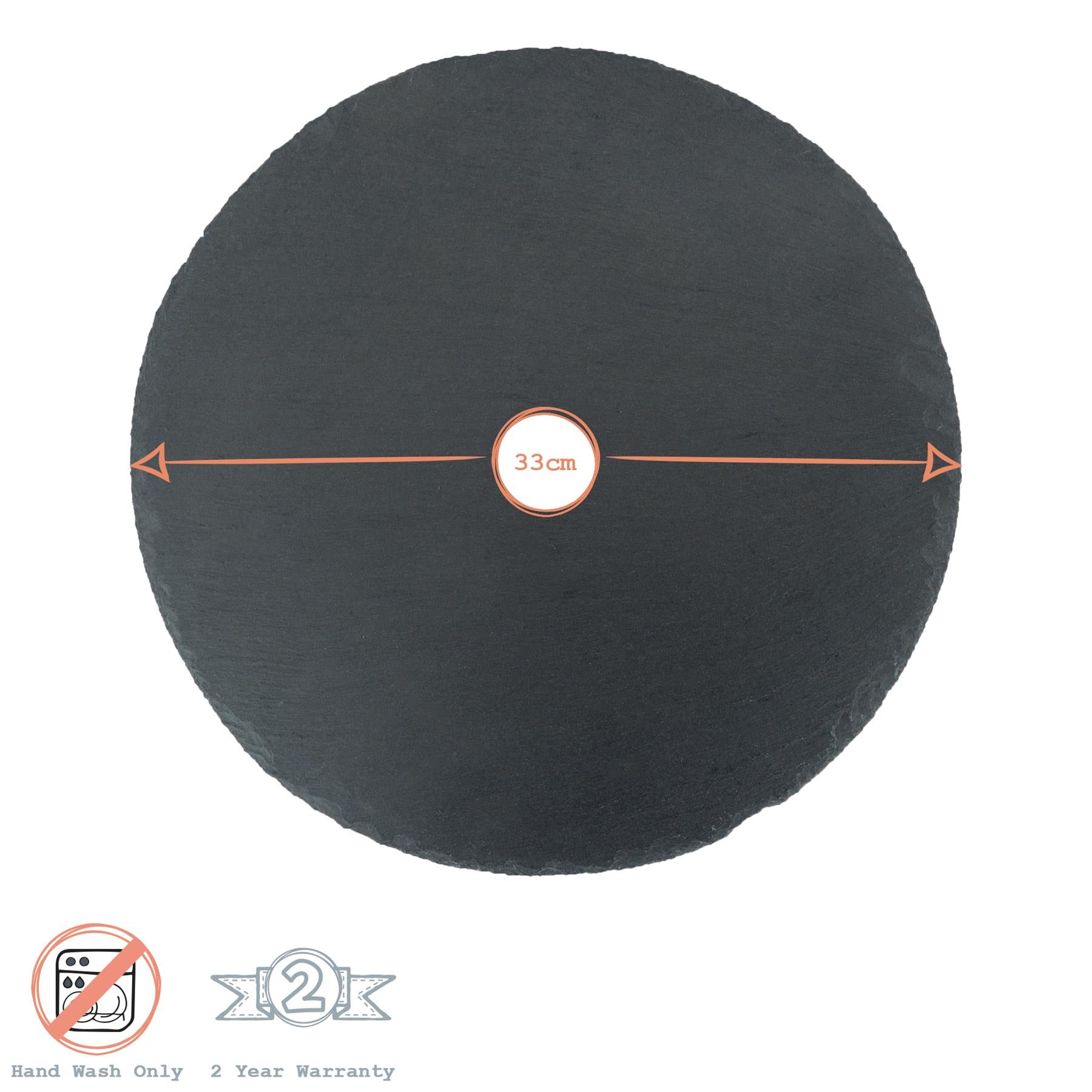 Round Slate Serving Platter - 34cm