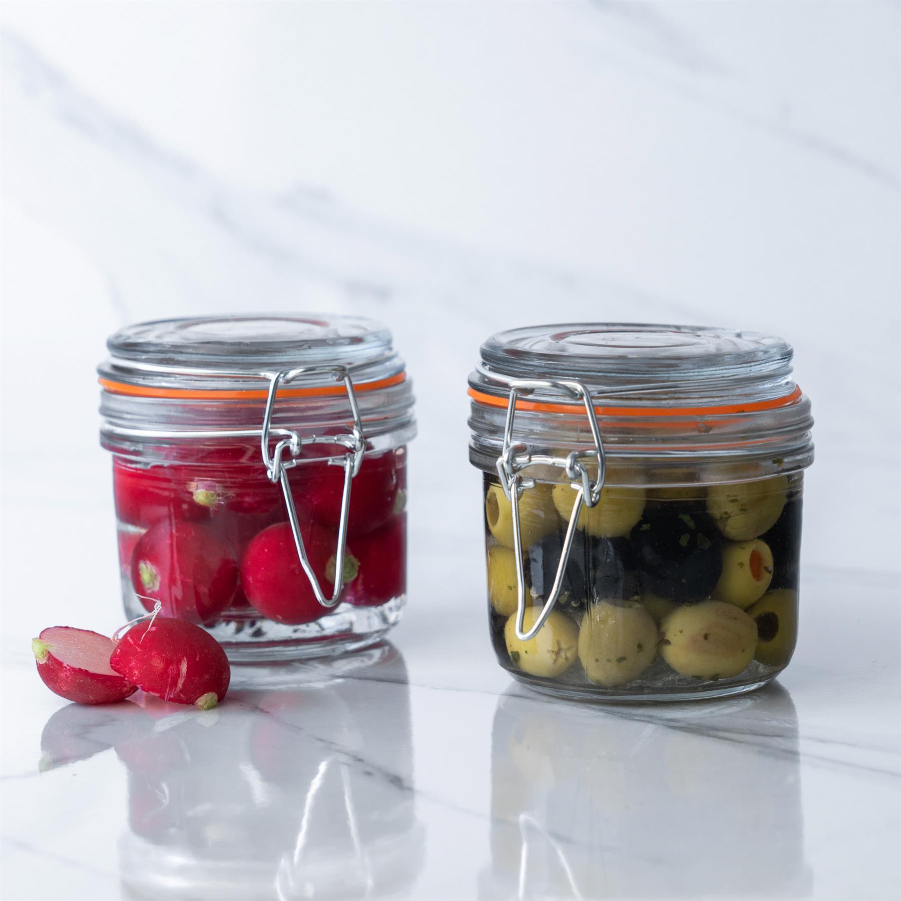 Glass Storage Jar - 200ml - Orange Seal