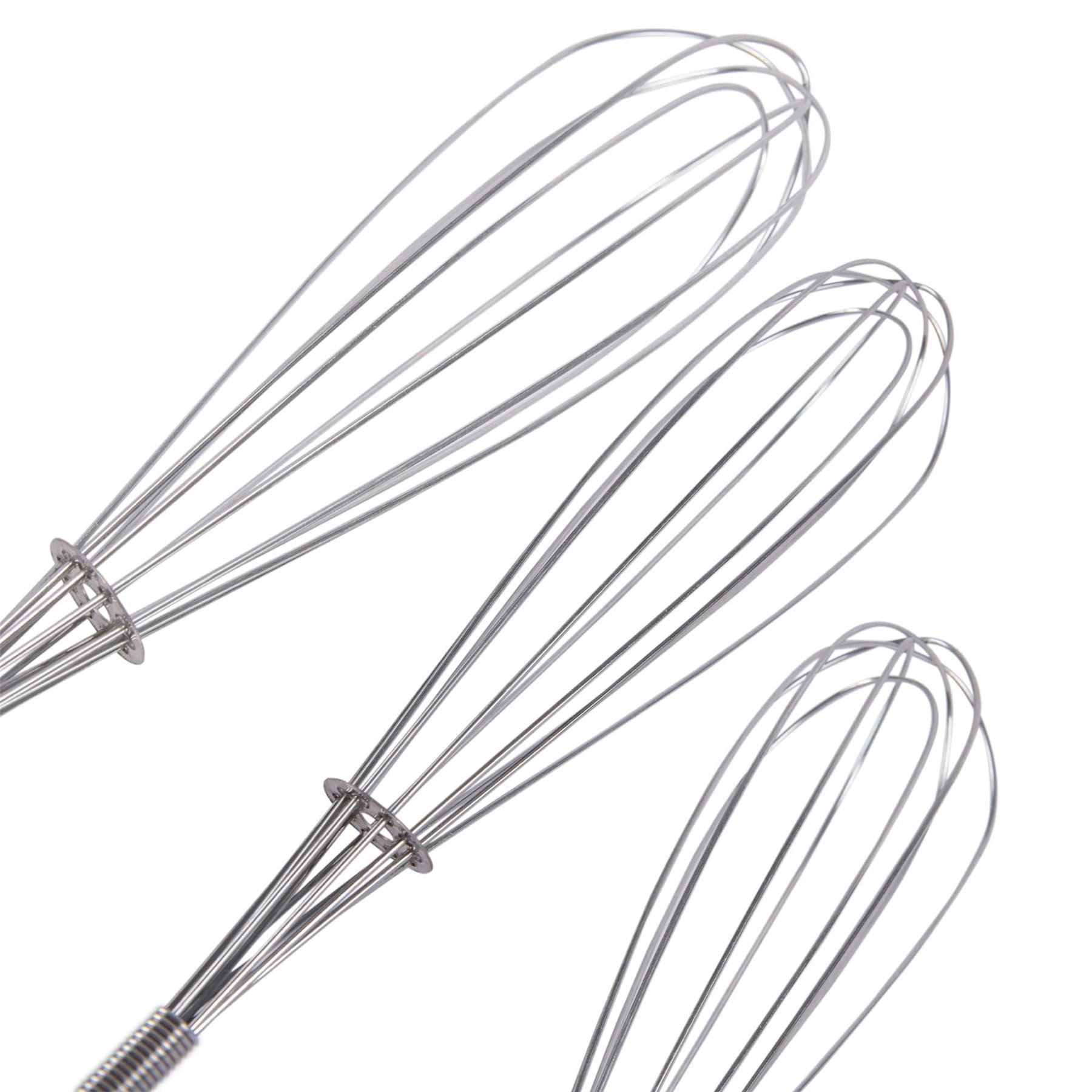 3pc 3 Sizes Steel Balloon Whisk Set