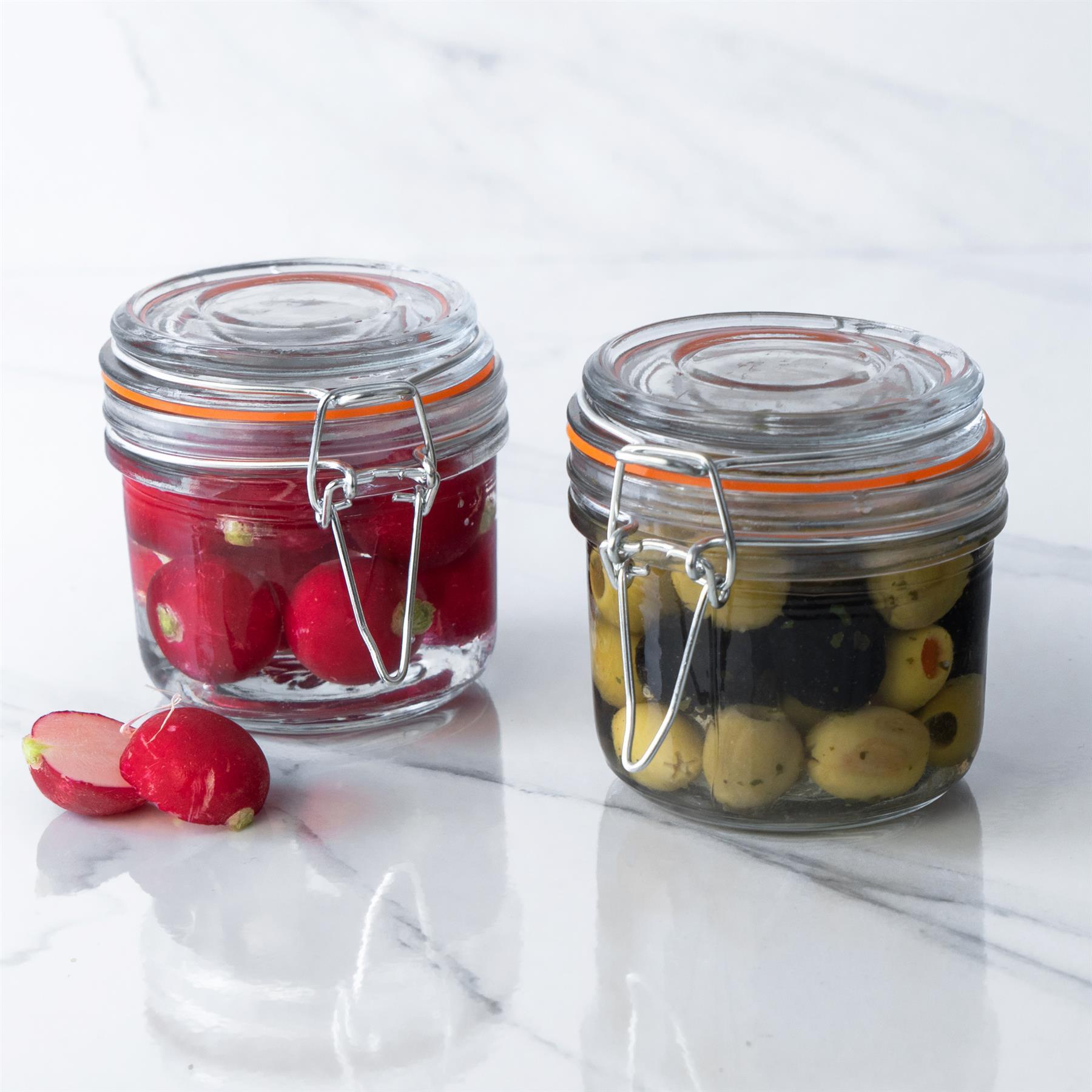 Glass Storage Jar - 200ml - Orange Seal