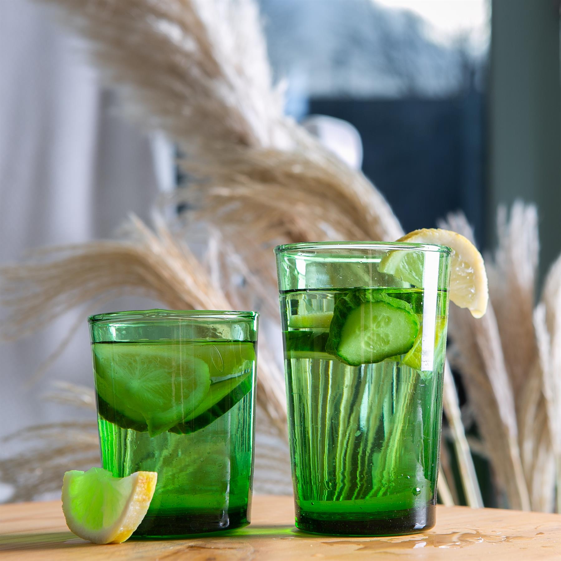 Meknes Recycled Tumbler Glass - 215ml - Green