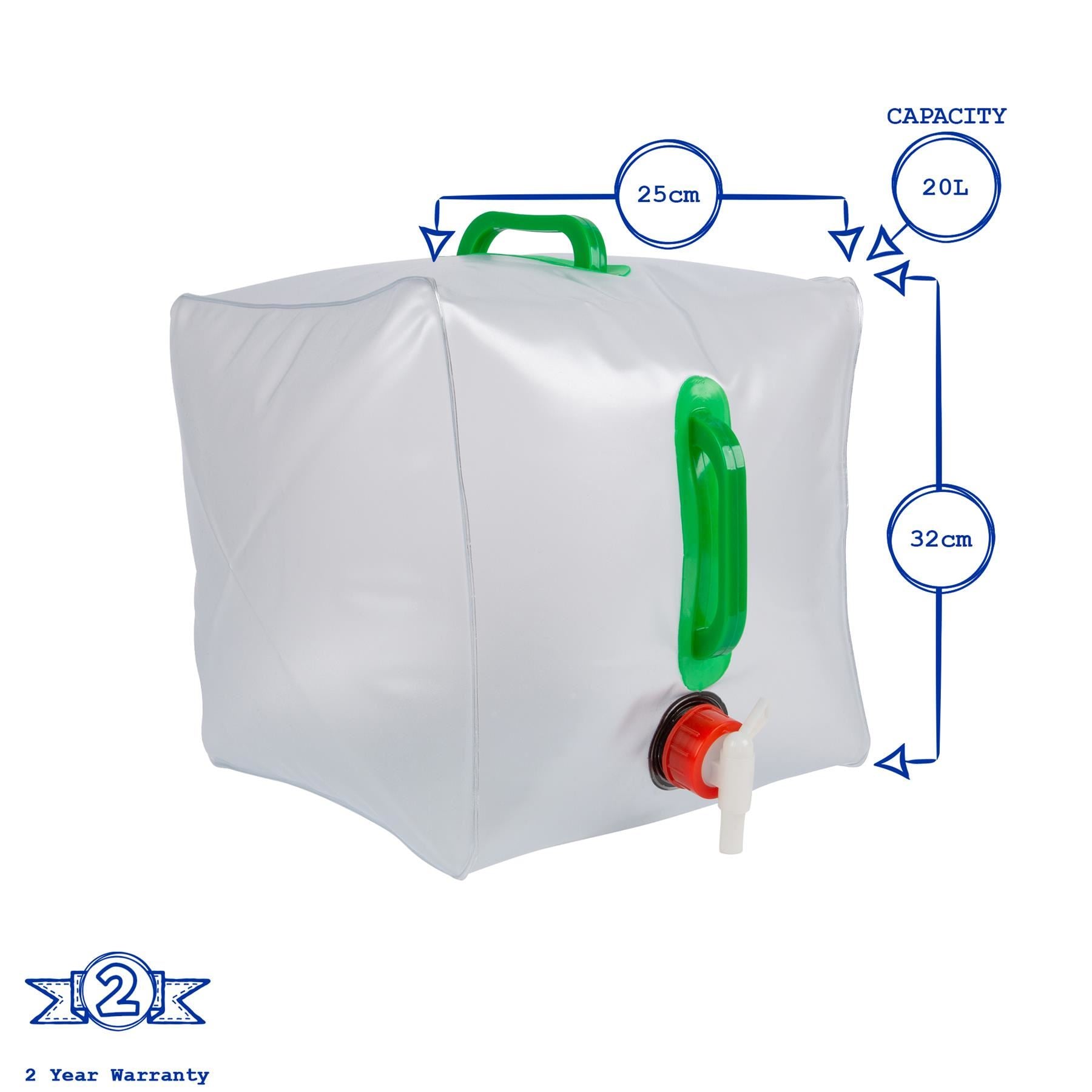 White 20L Collapsible Water Container with Tap