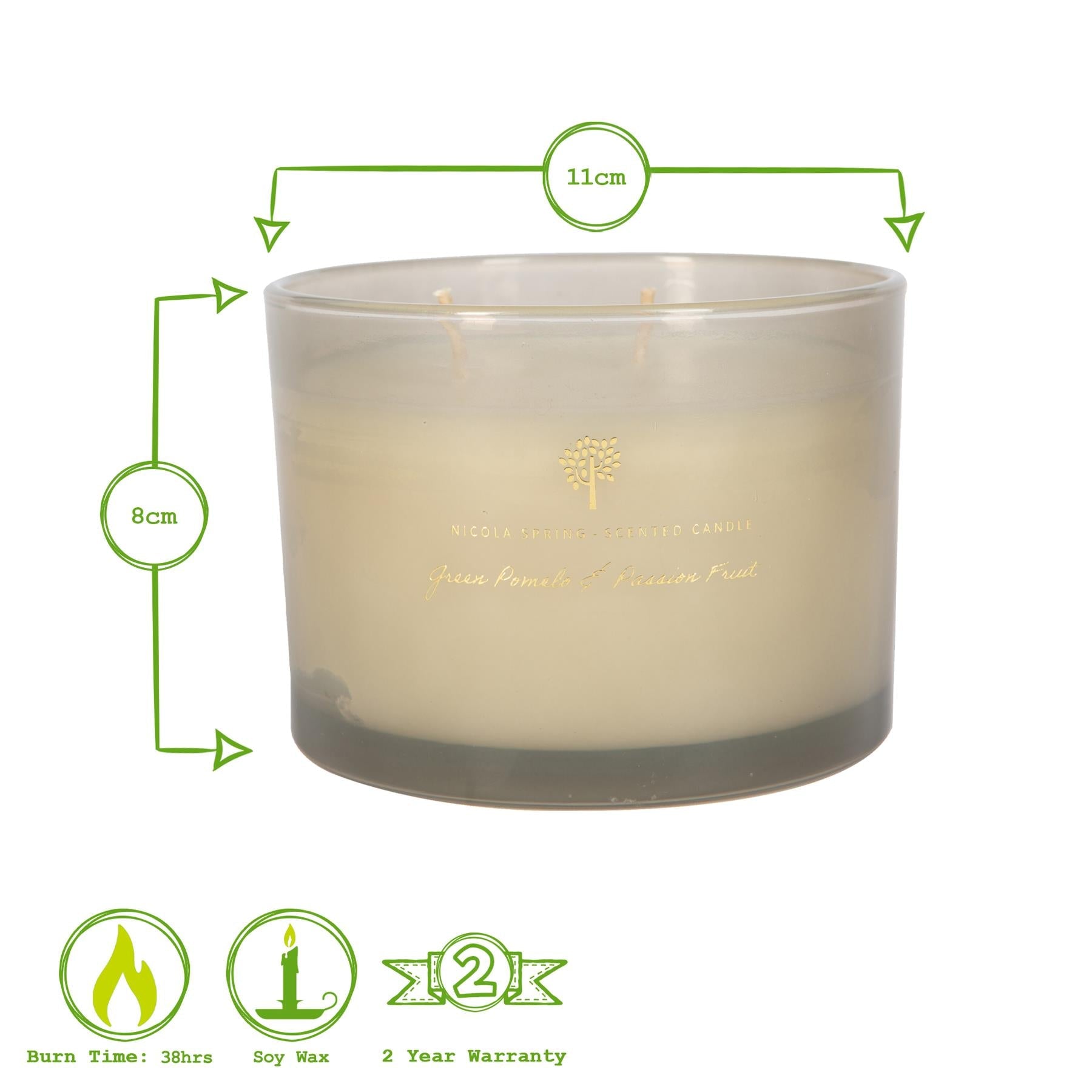 350g Double Wick Green Pomelo & Passion Fruit Soy Scented Wax Candle