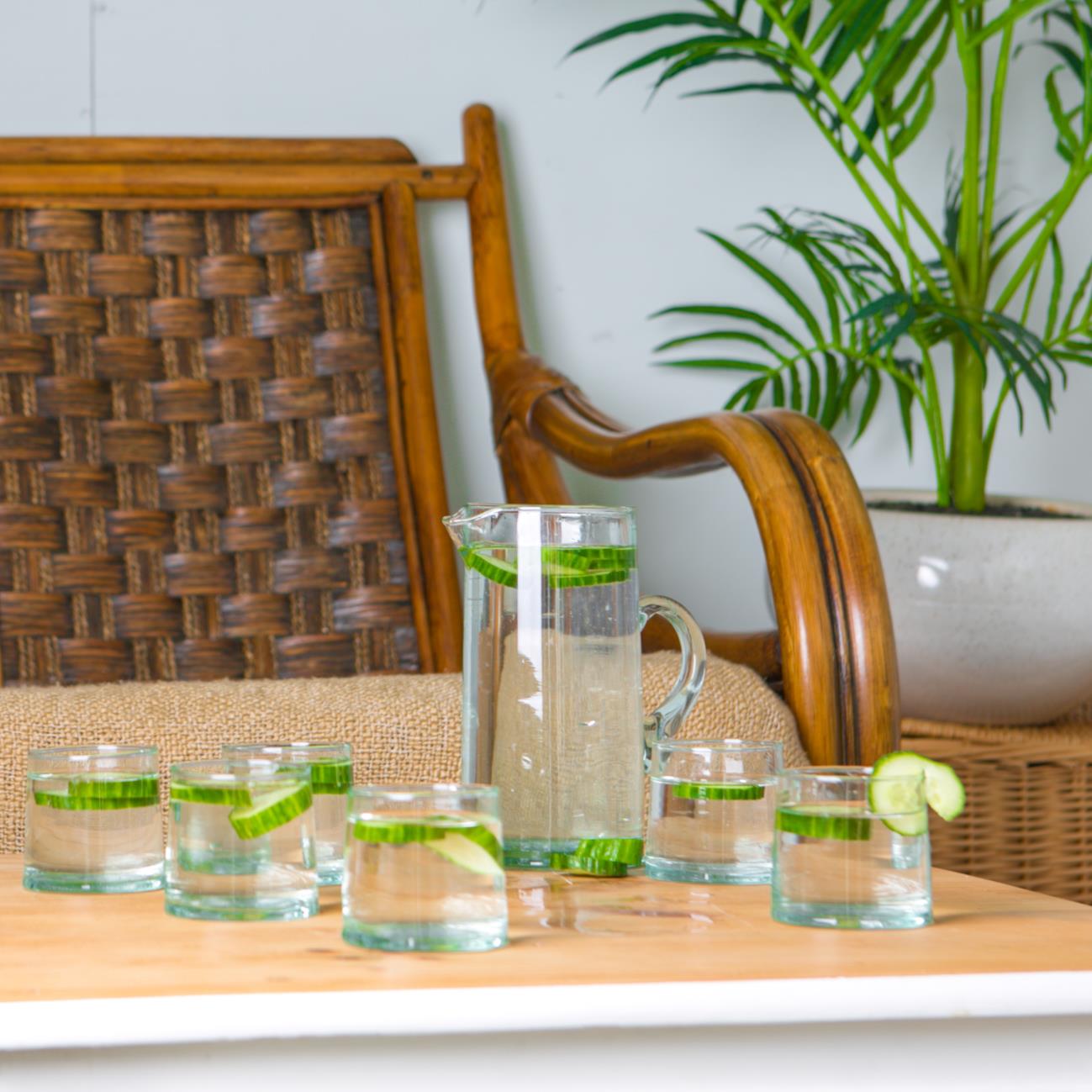 Jebel Recycled Glass Jug - 1L - Clear