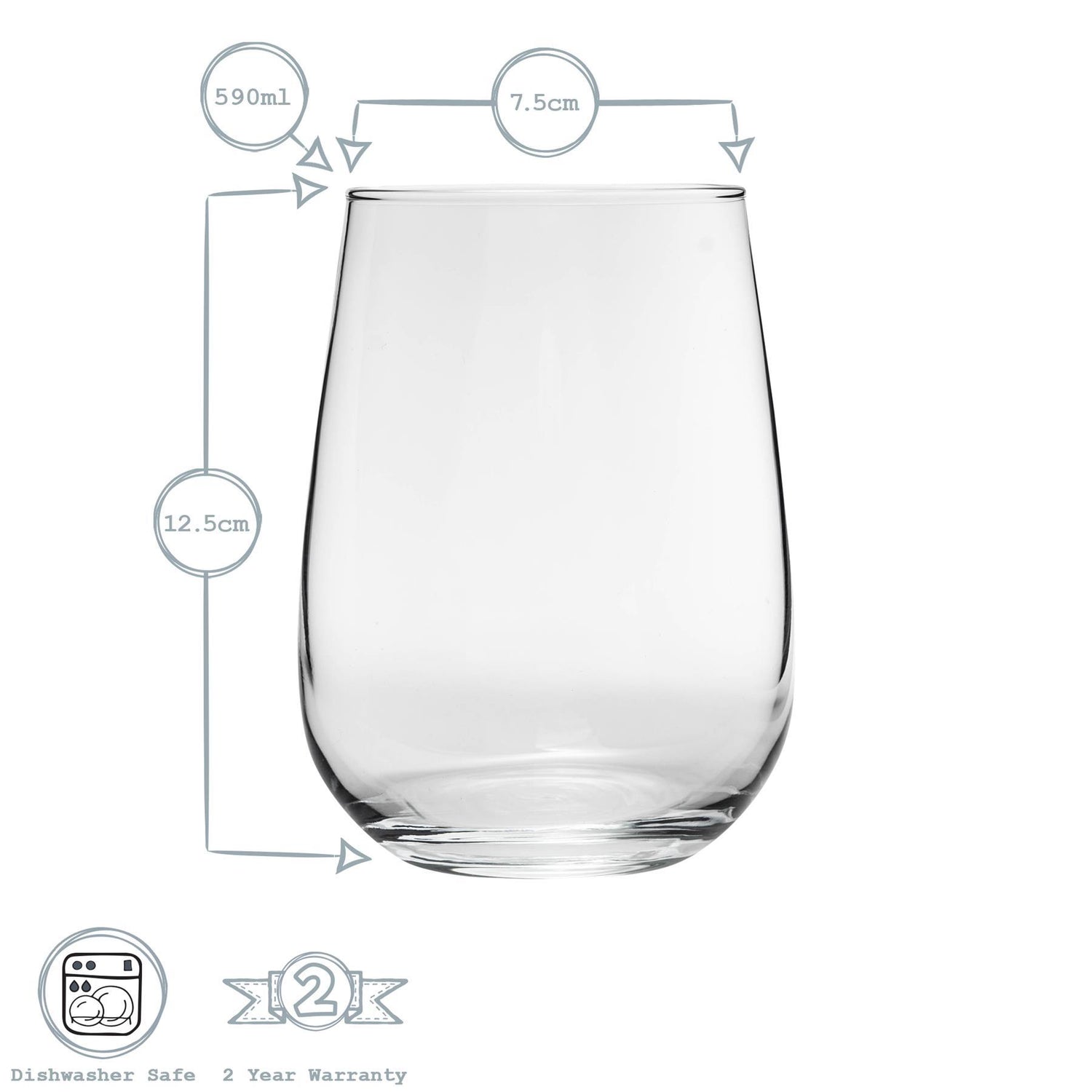 Gaia Stemless Red Wine Glass - 590ml