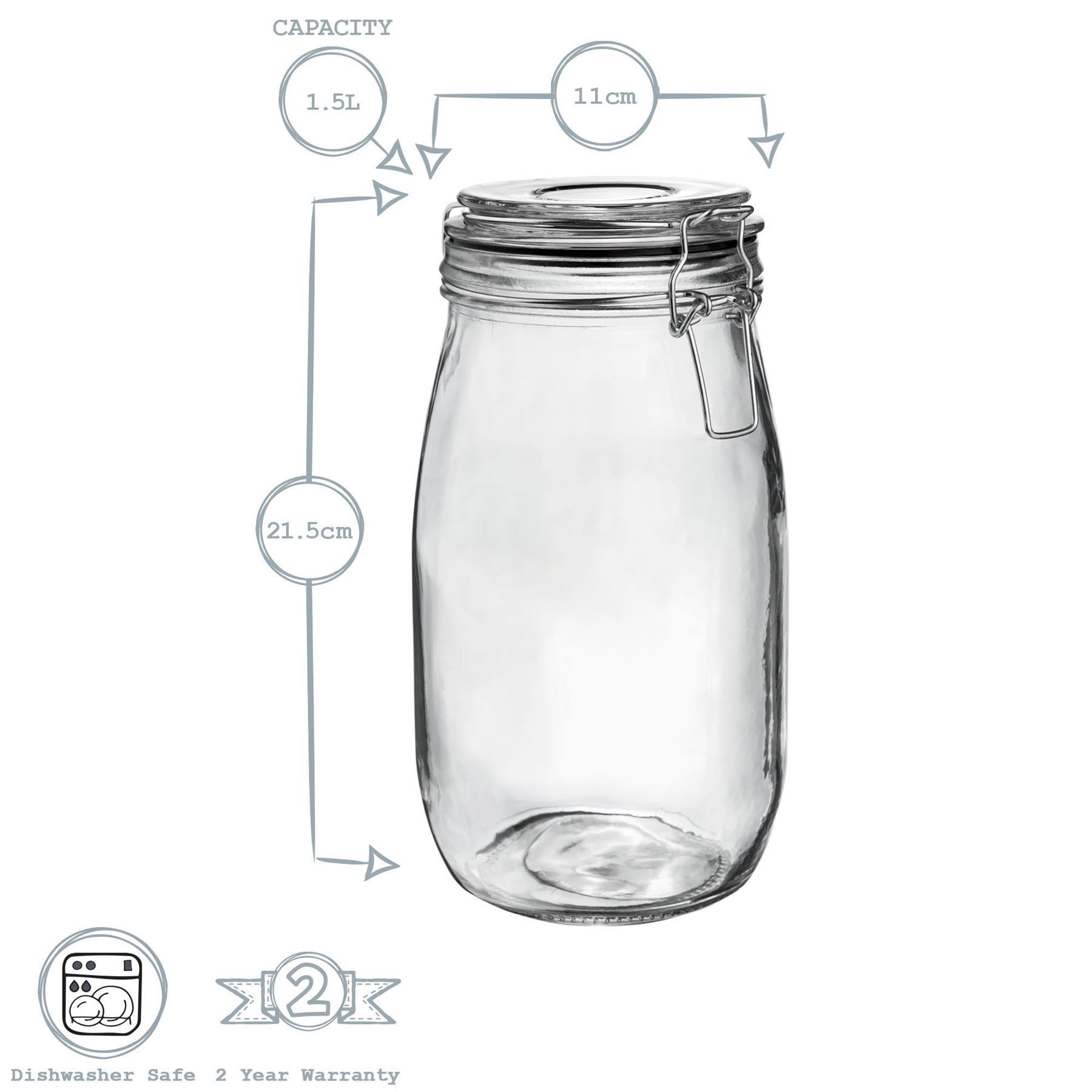 Glass Storage Jar - 1.5L - Black Seal